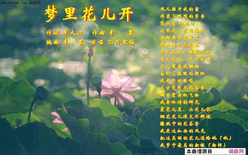 《梦里花儿开》简谱-二月寒梅演唱-李大江/李昱词曲1