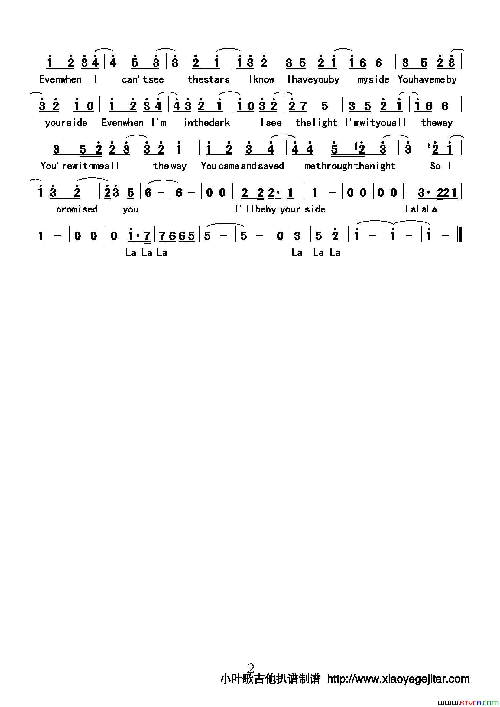 Byyourside简谱By your side简谱简谱1