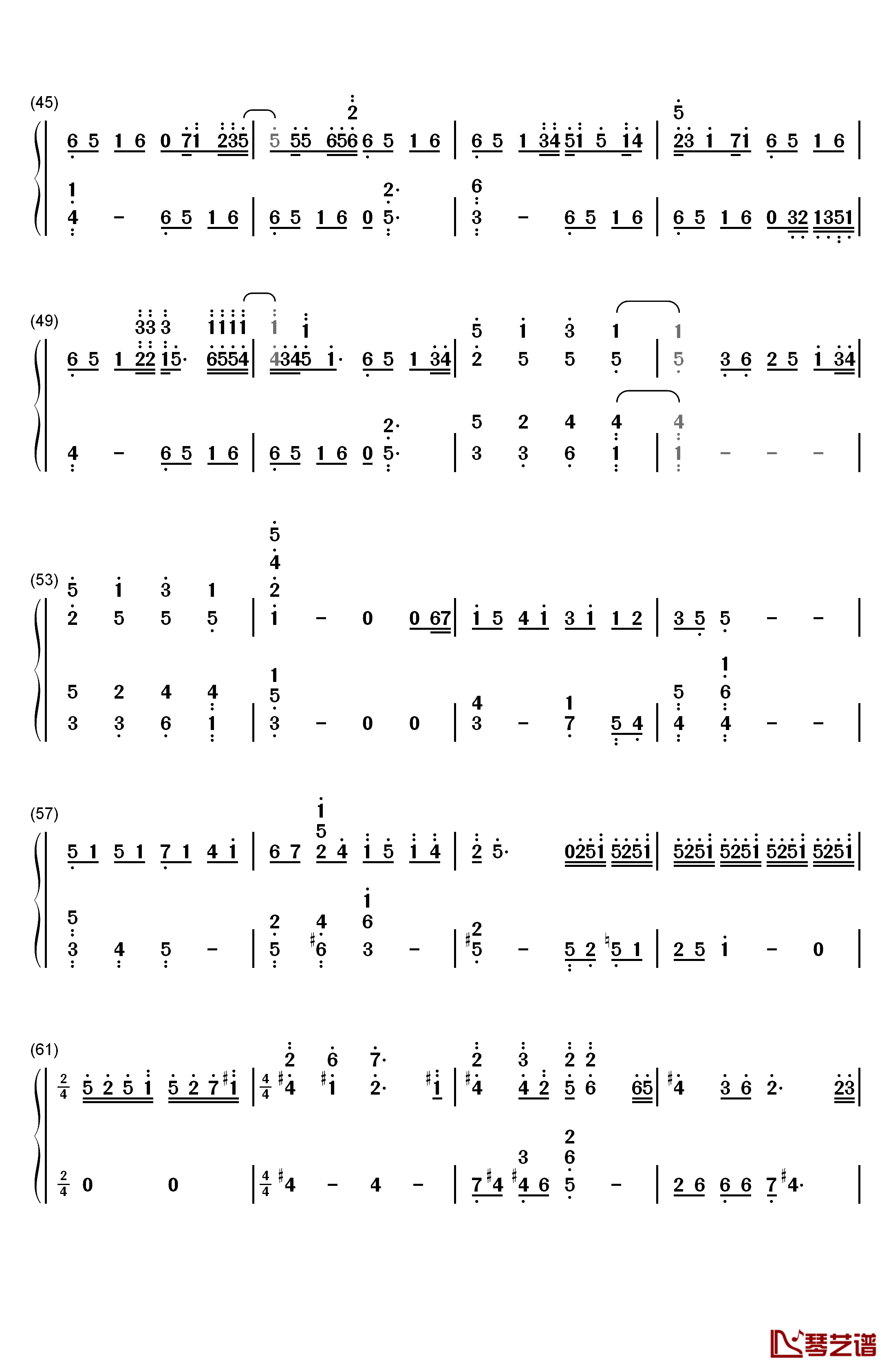 想い出は遠くの日々钢琴简谱-数字双手-天门3