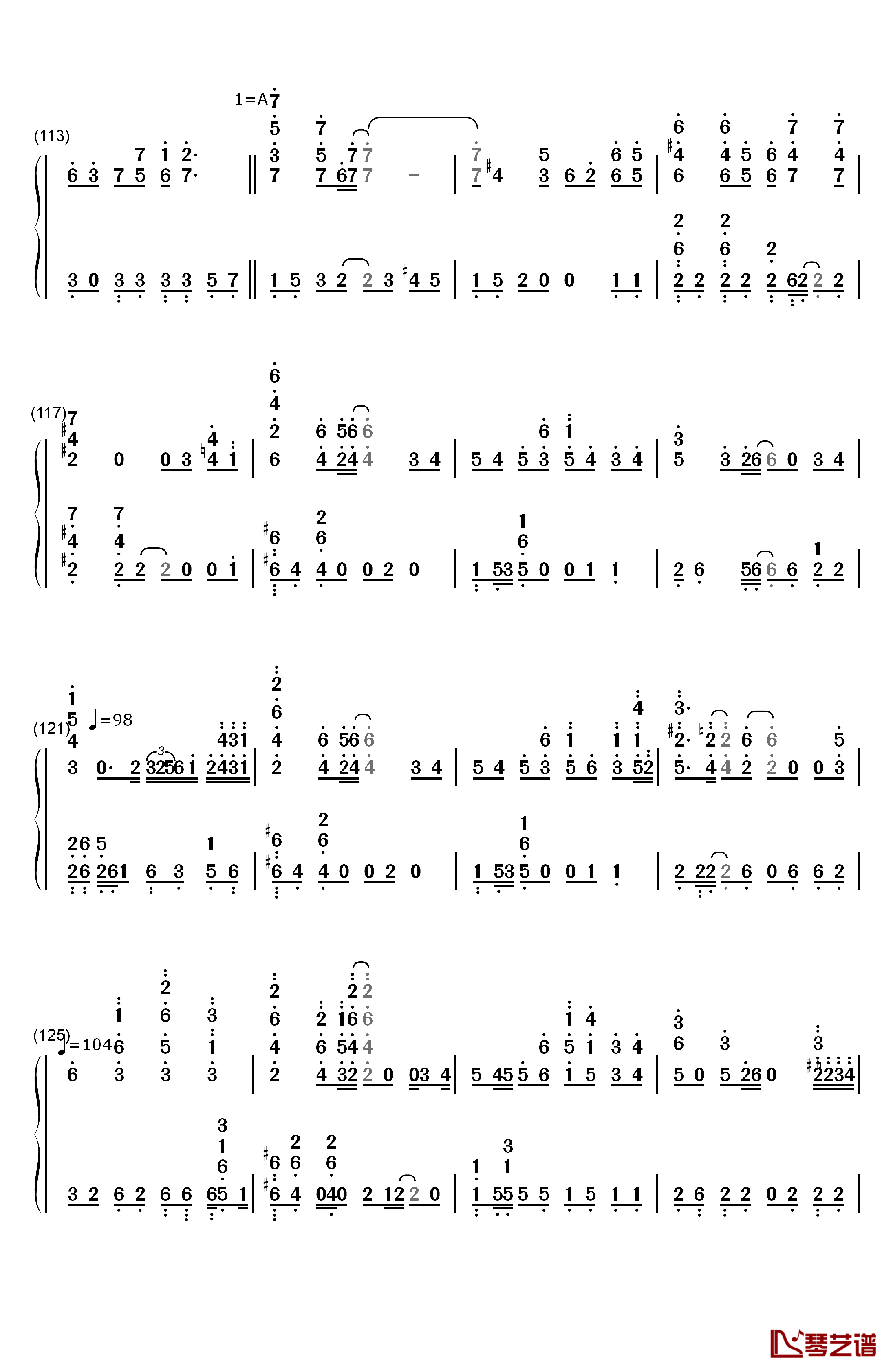 鸟之诗钢琴简谱-数字双手-Lia7