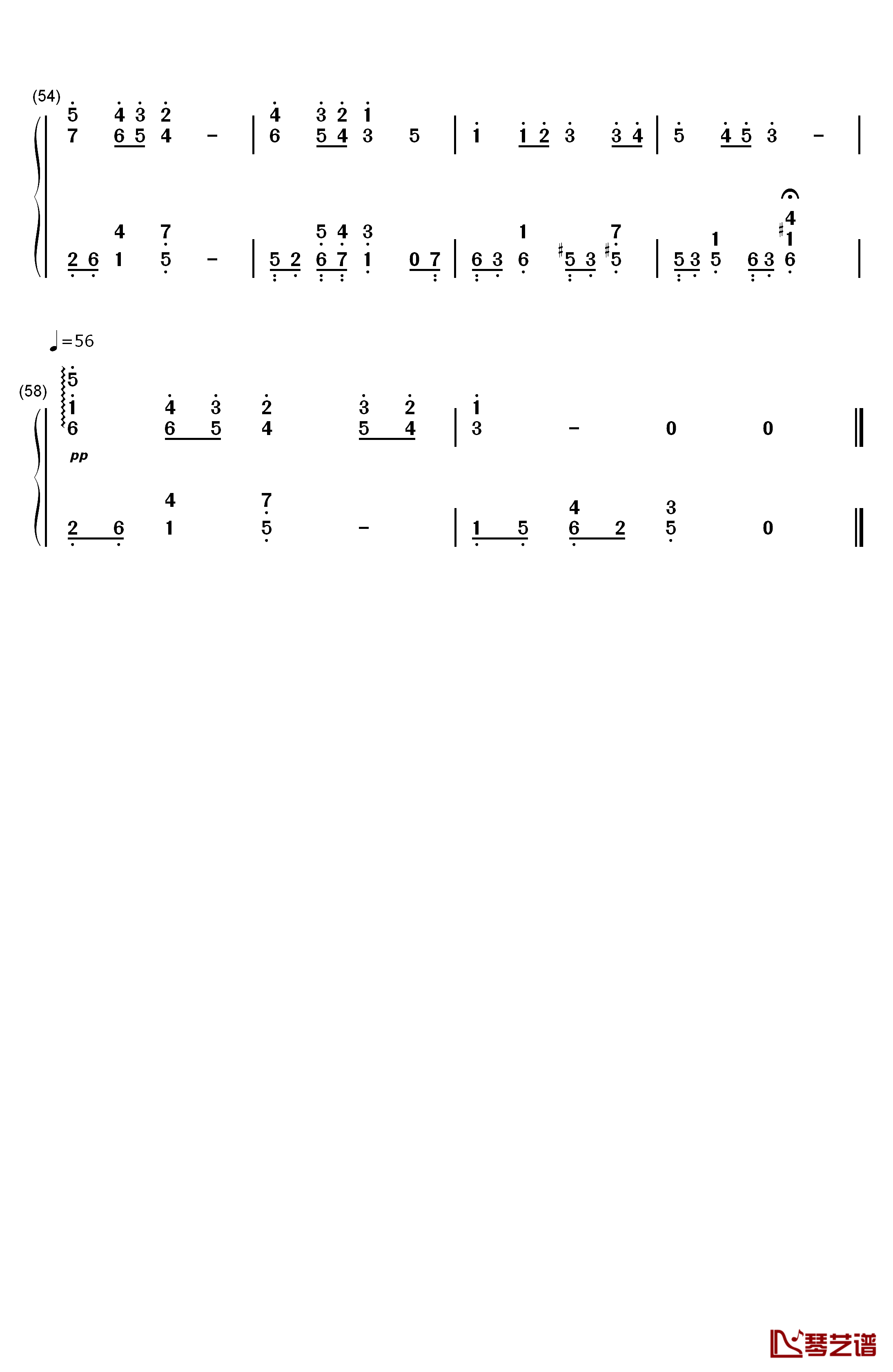 小时候钢琴简谱-数字双手-未知4