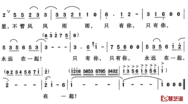 只有你简谱-瞿琮词 雷登荣曲2