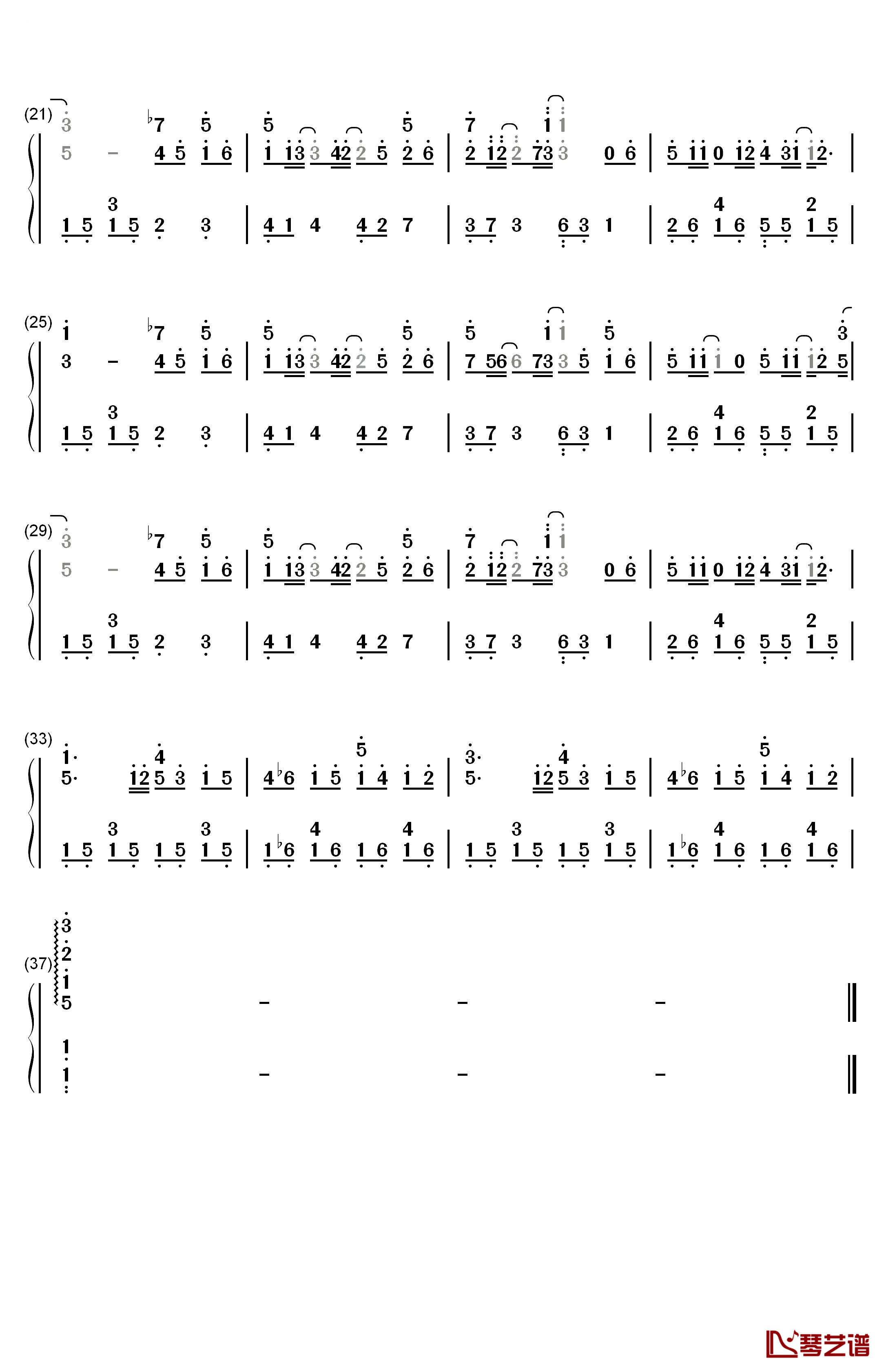 明明就钢琴简谱-数字双手-周杰伦2