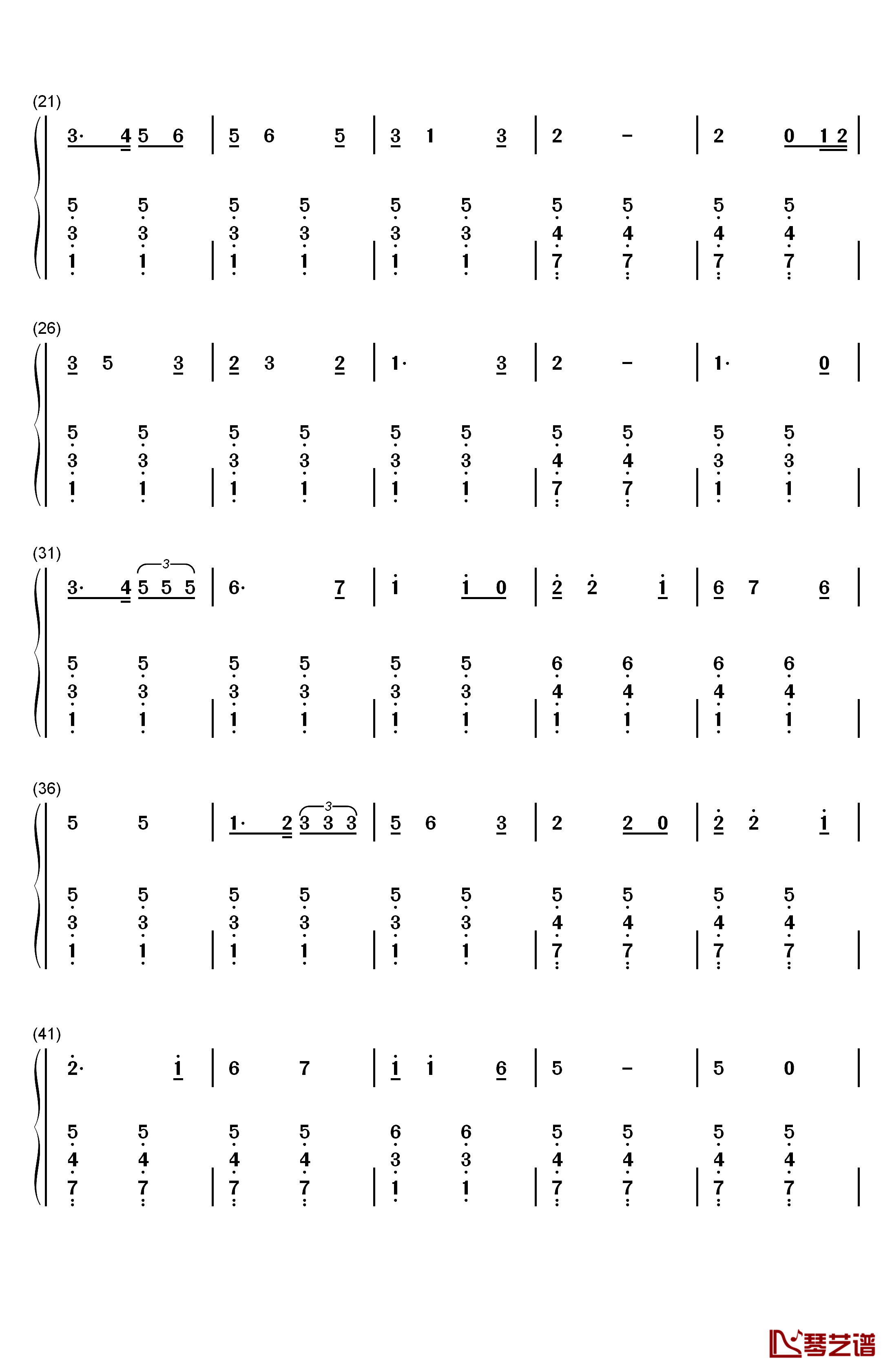 毕业歌钢琴简谱-数字双手-聂耳2