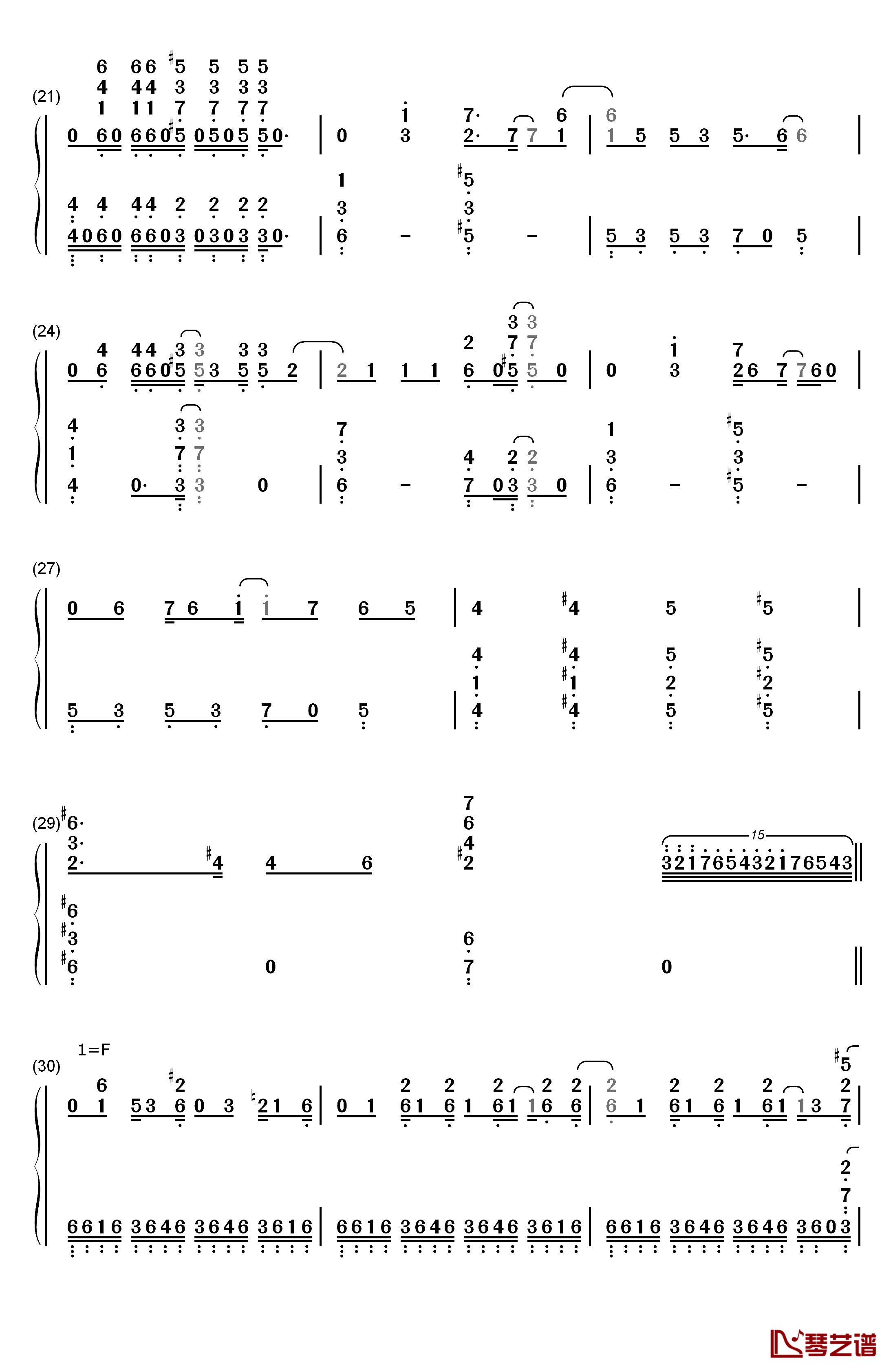 Deal with the Devil钢琴简谱-数字双手-Tia3