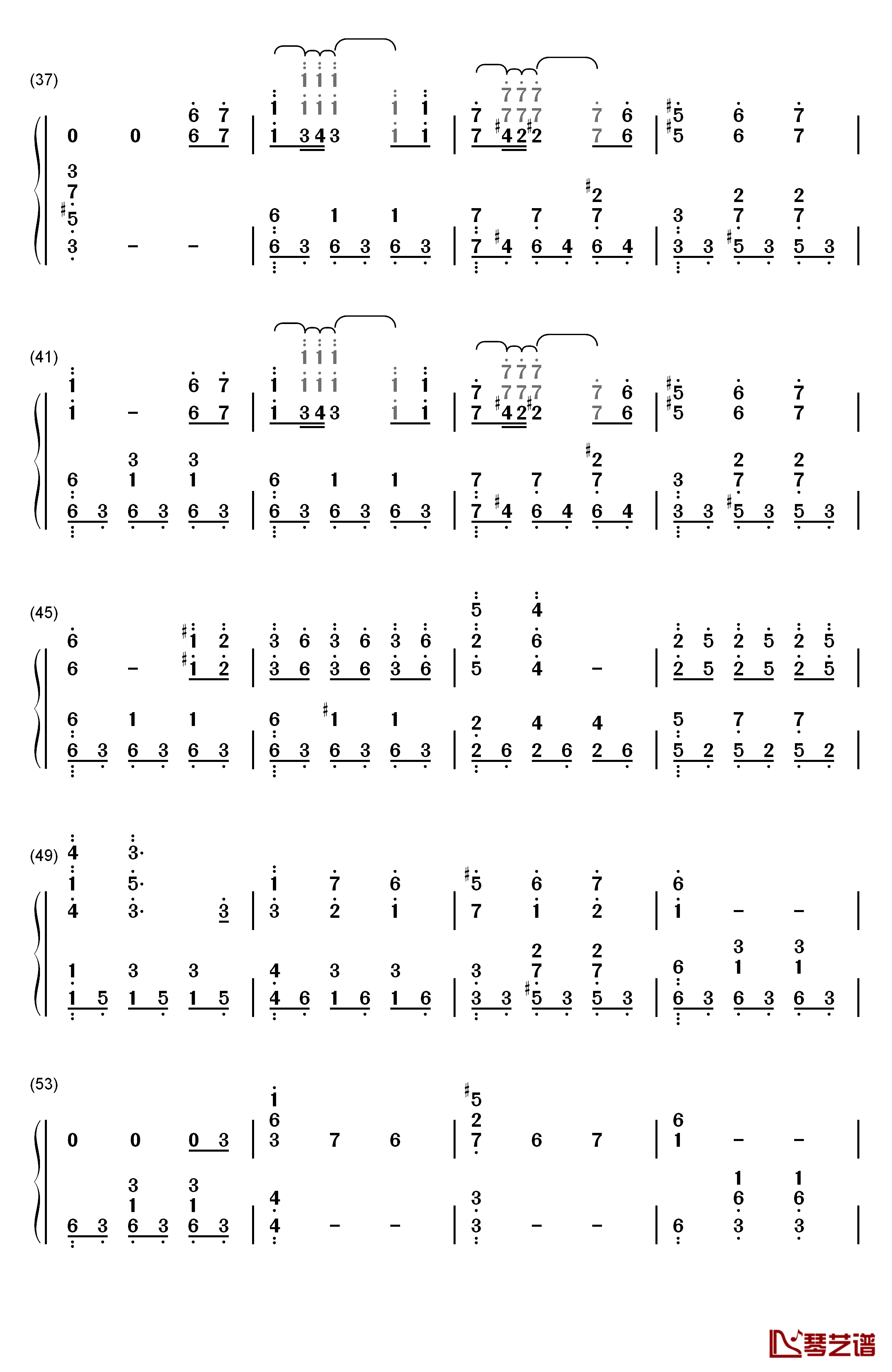 前世情人钢琴简谱-数字双手-周杰伦3