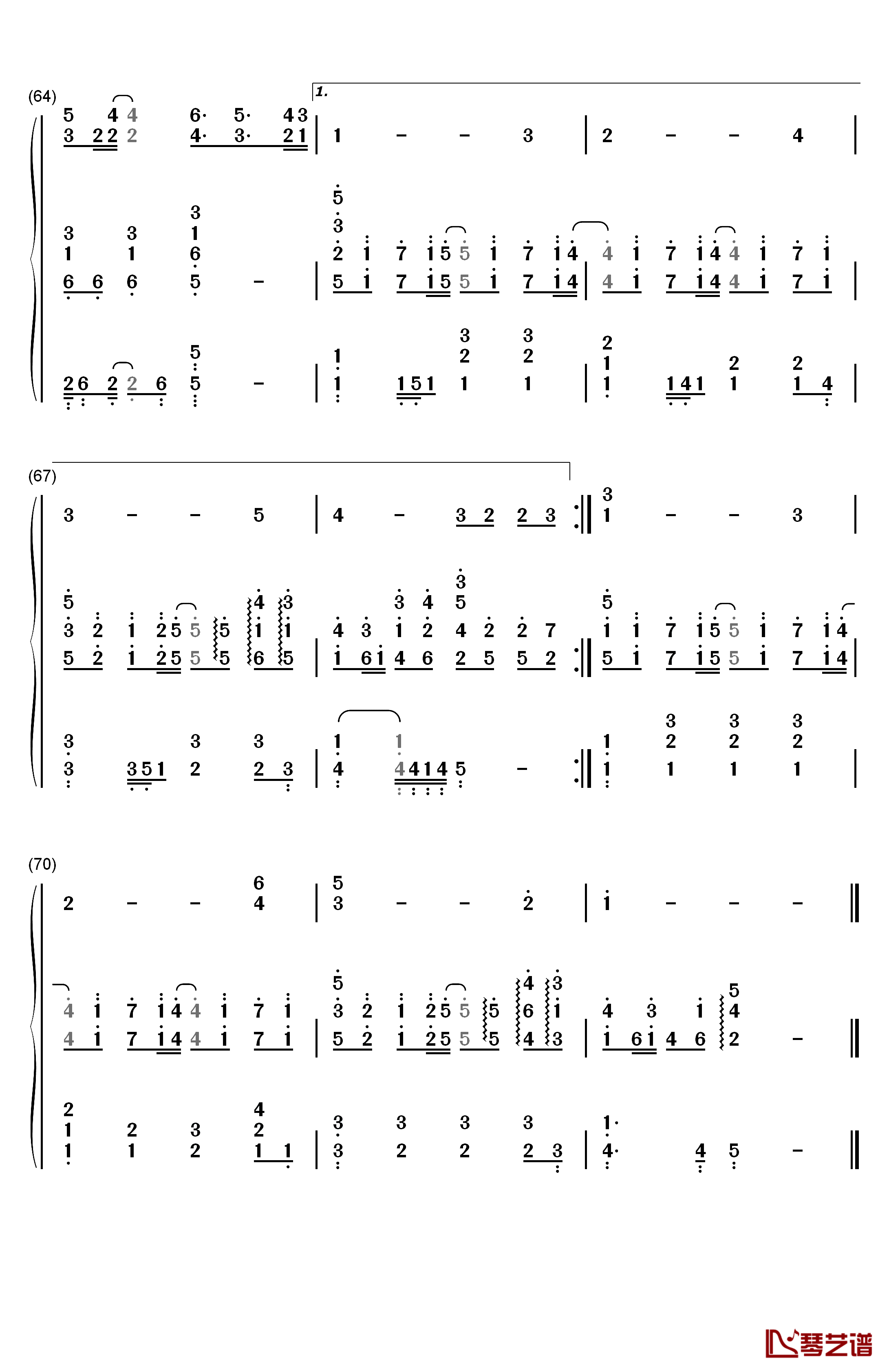 告诉我钢琴简谱-数字双手-陈绮贞7