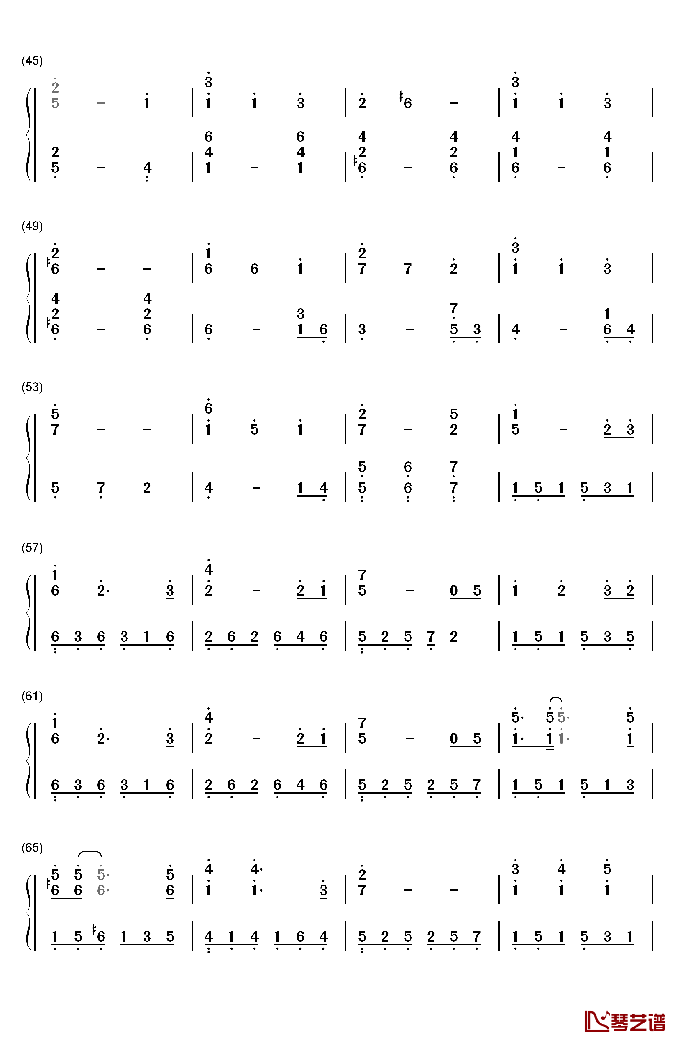 Today钢琴简谱-数字双手-梁咏琪3