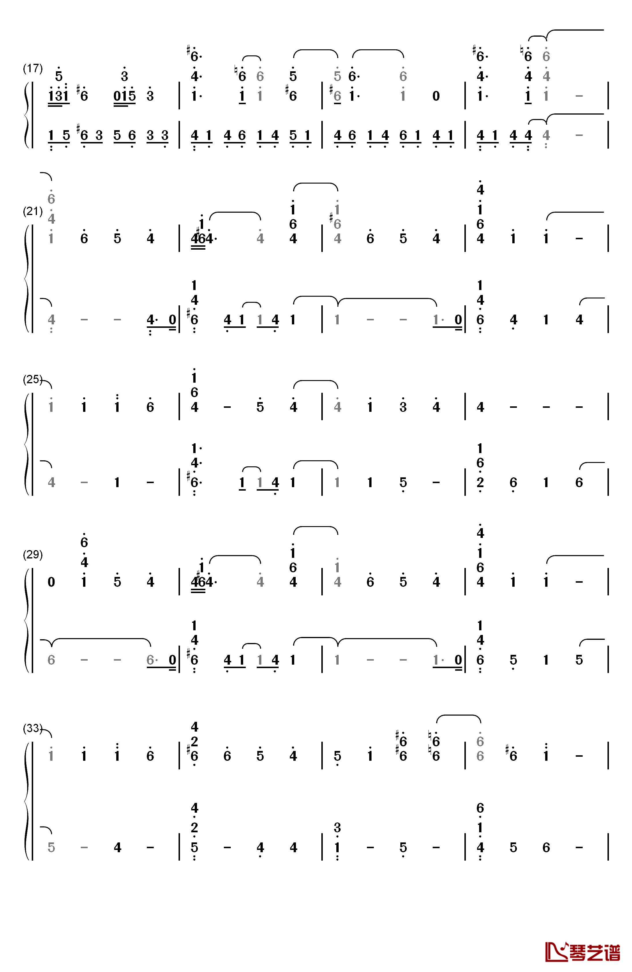 White with You钢琴简谱-数字双手-折户伸治2