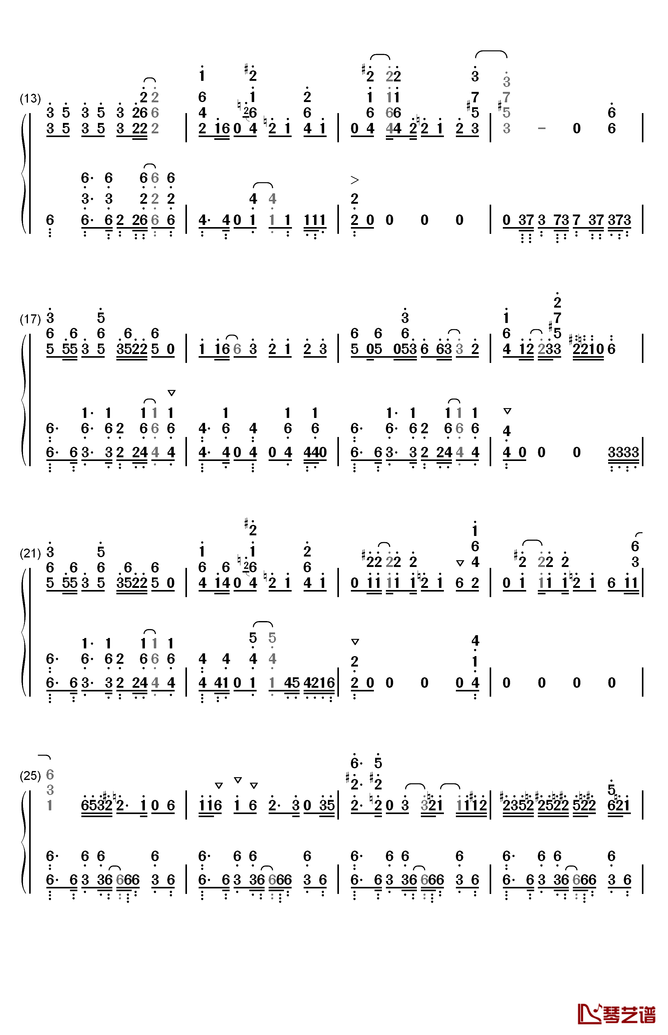 Checkmate钢琴简谱-数字双手-MICHI2