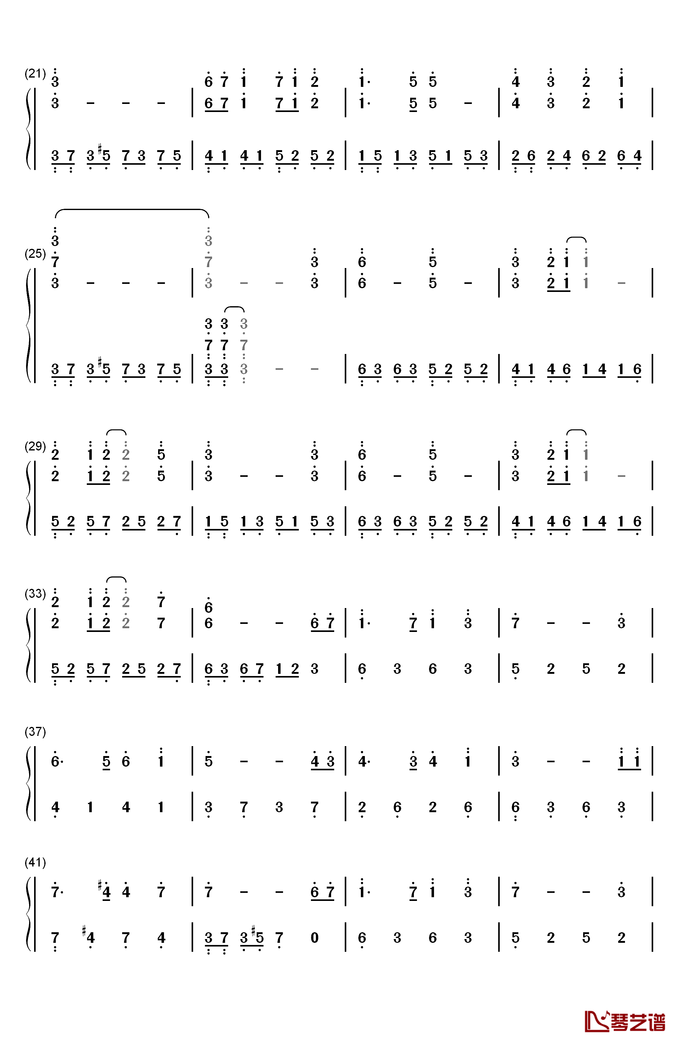 天空之城适中版钢琴简谱-数字双手-久石让  Joe Hisaishi 宫崎骏2