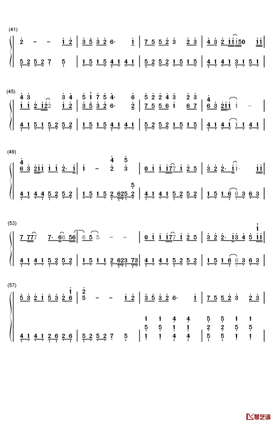 全部都给你钢琴简谱-数字双手-吴克群3