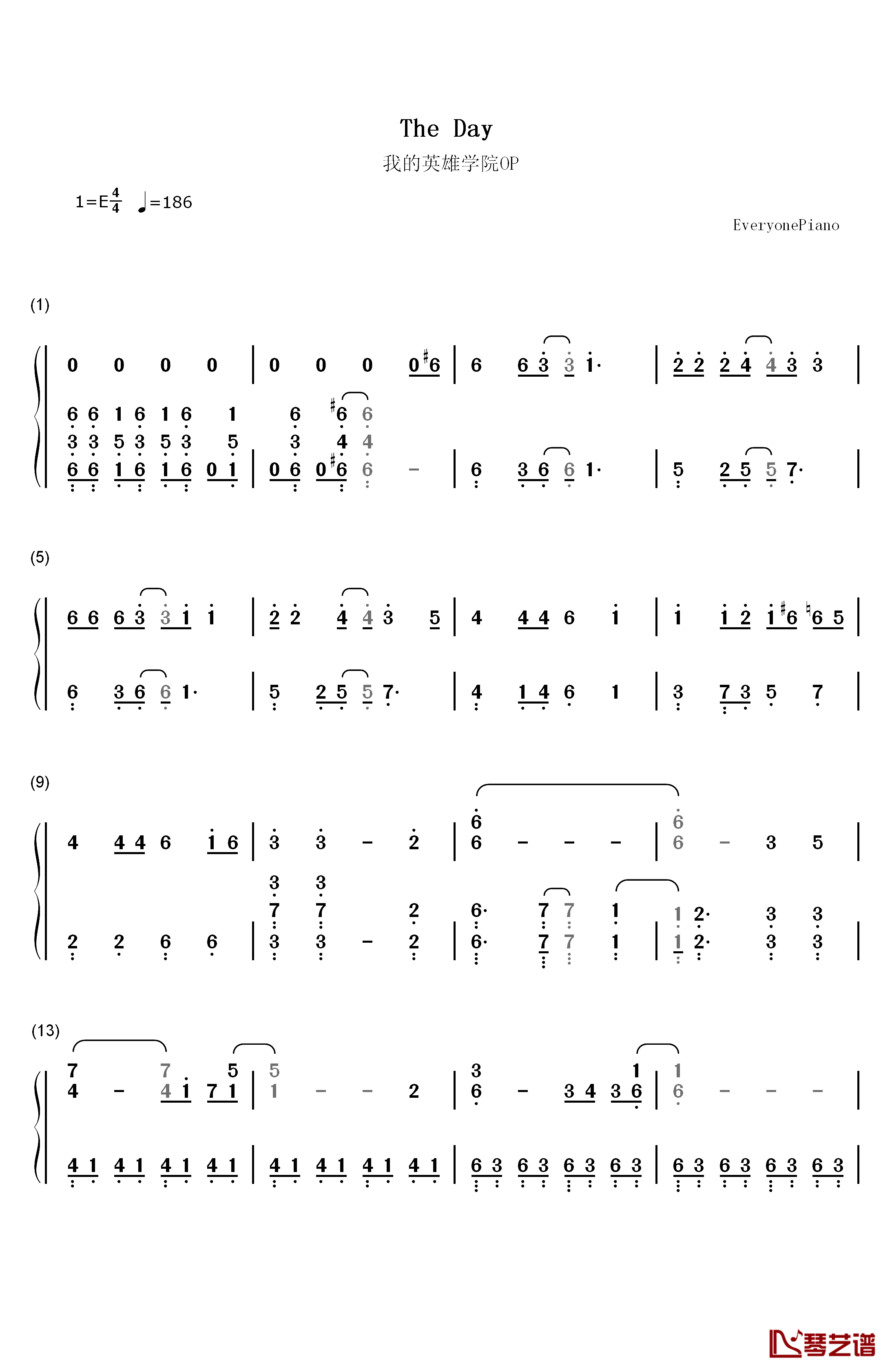 The Day钢琴简谱-数字双手-色情涂鸦1