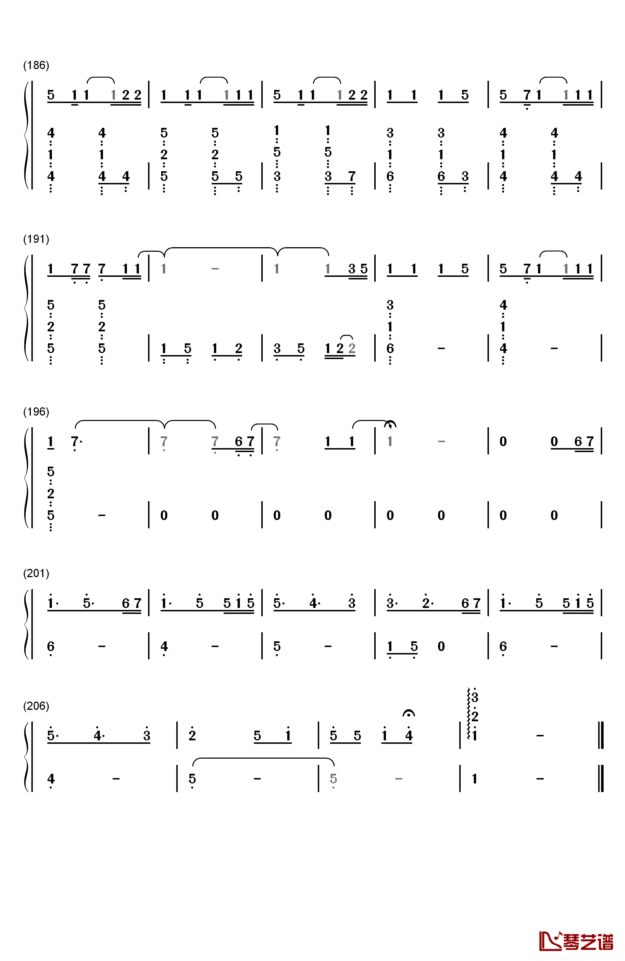 楔钢琴简谱-数字双手-奥华子8