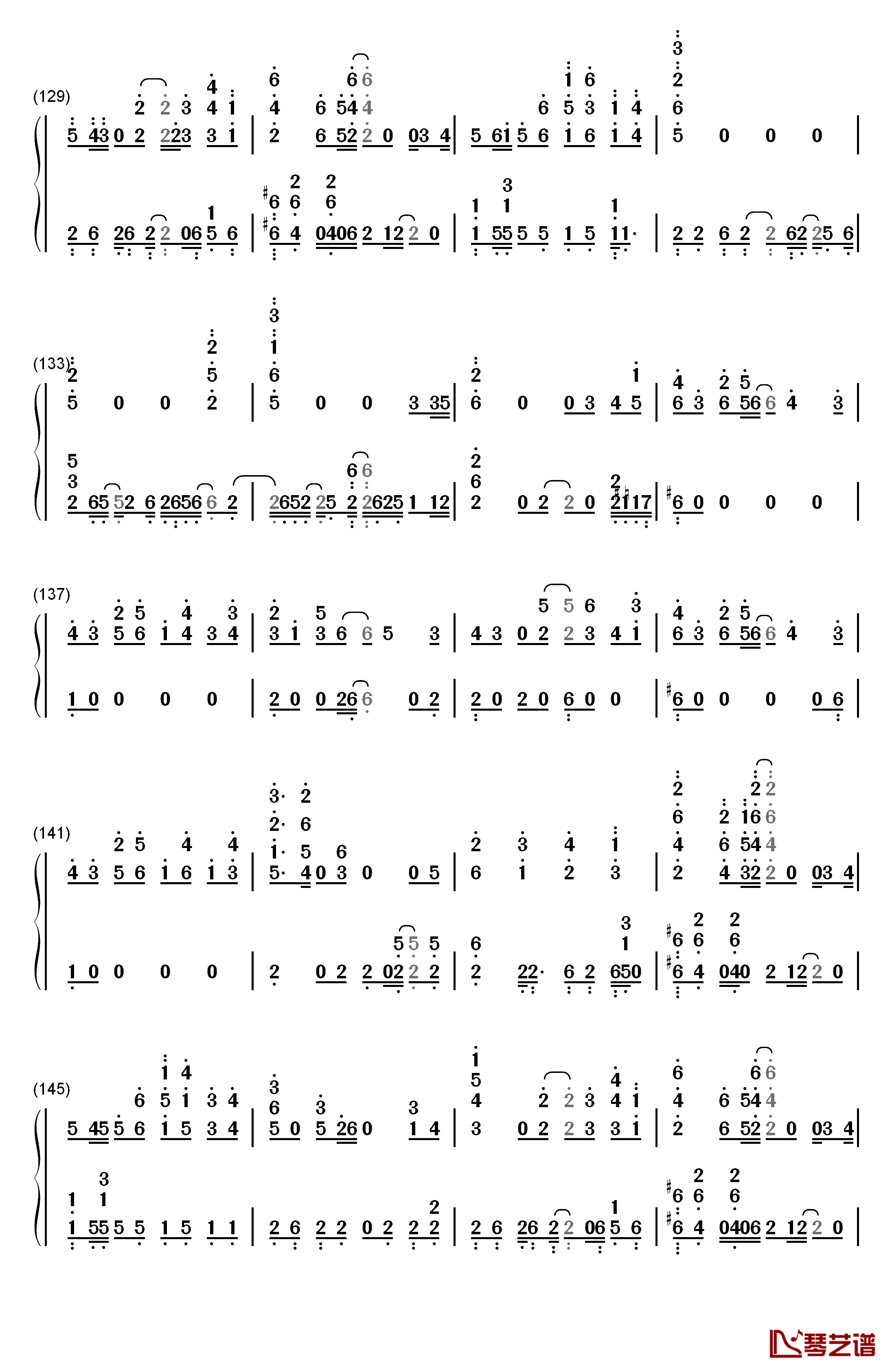 鸟之诗钢琴简谱-数字双手-Lia8