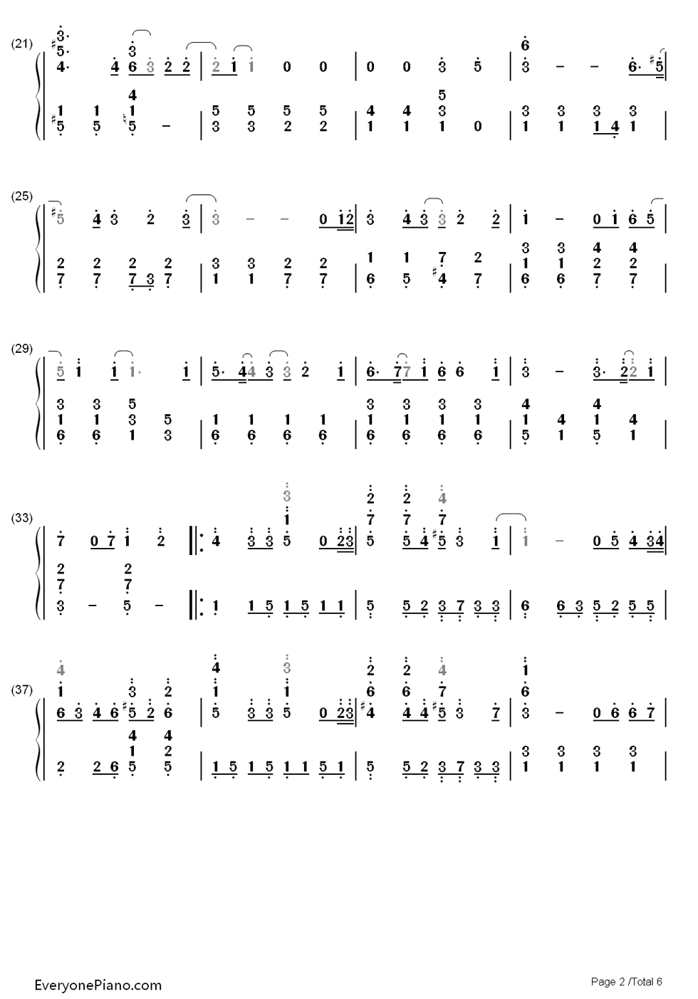 うたかた花火钢琴简谱-数字双手-Supercell2