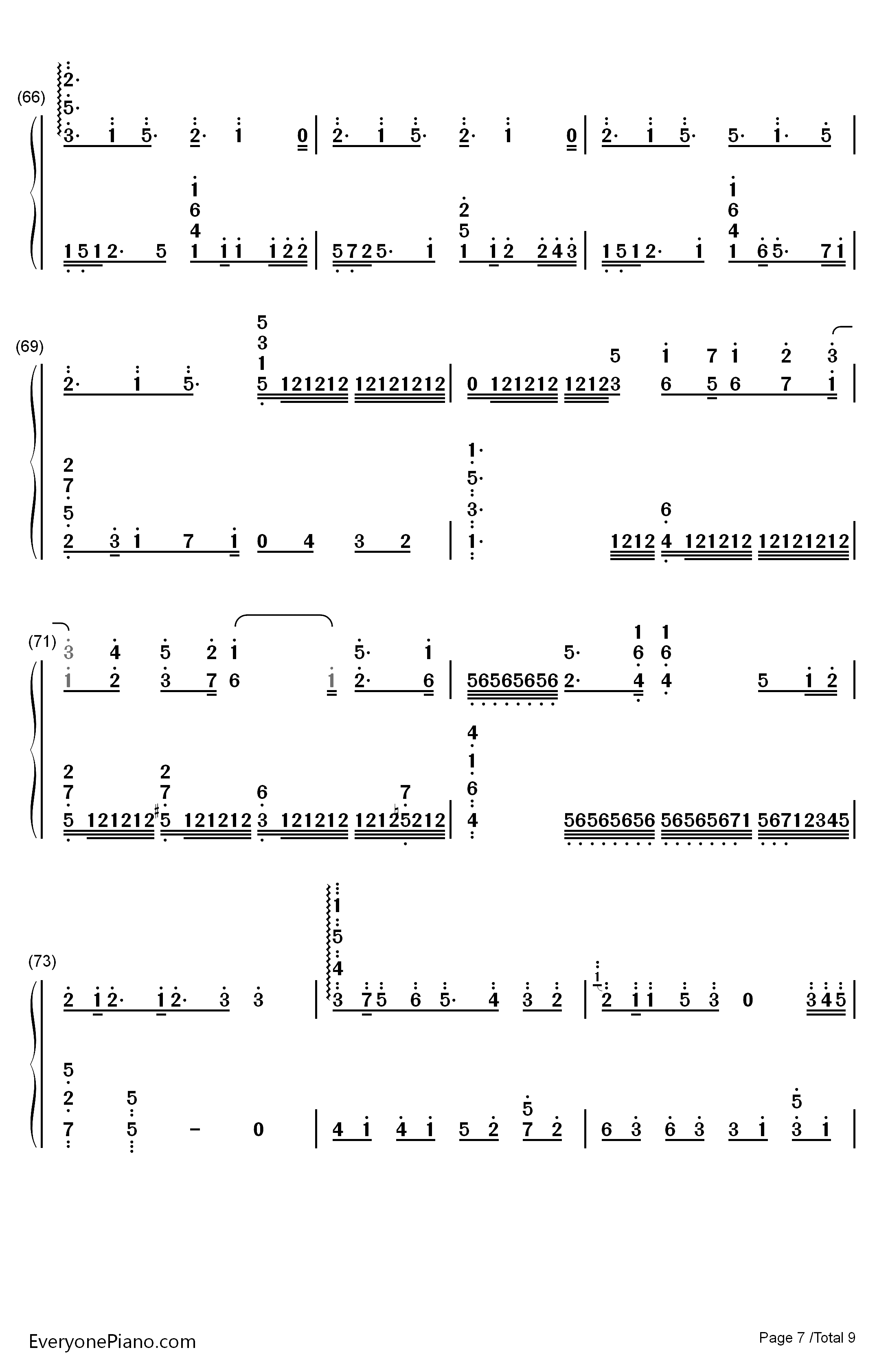 三色绘恋钢琴简谱-数字双手-Project Lights7