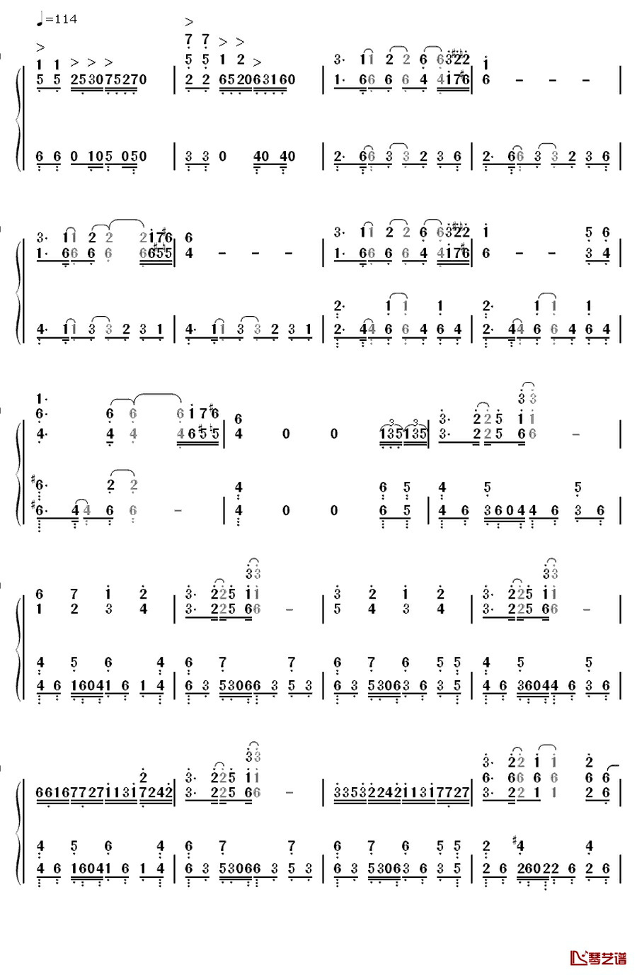 割れたリンゴ钢琴简谱-数字双手-渡辺早季(种田梨沙)2