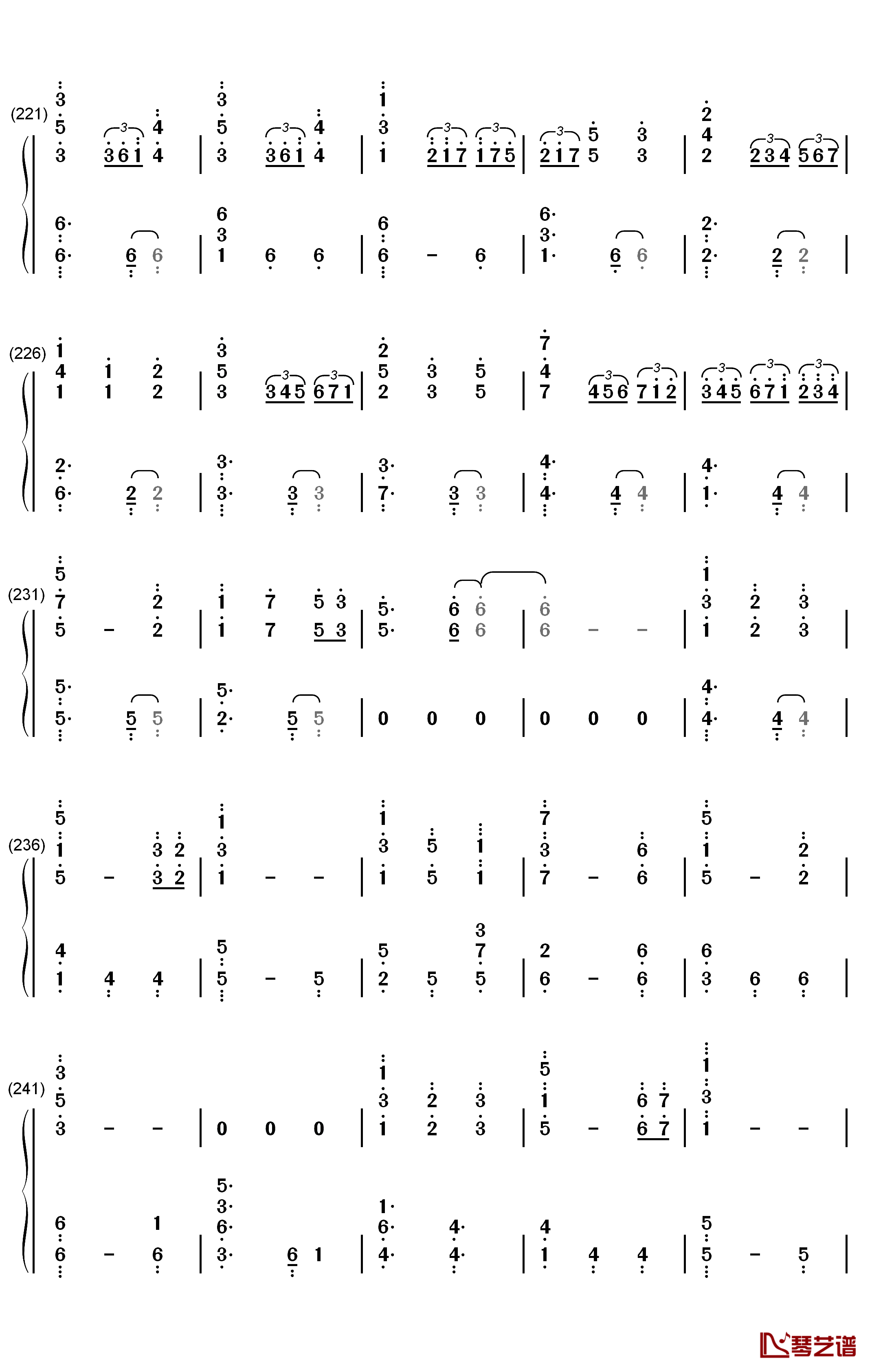 Unlasting钢琴简谱-数字双手-LiSA10