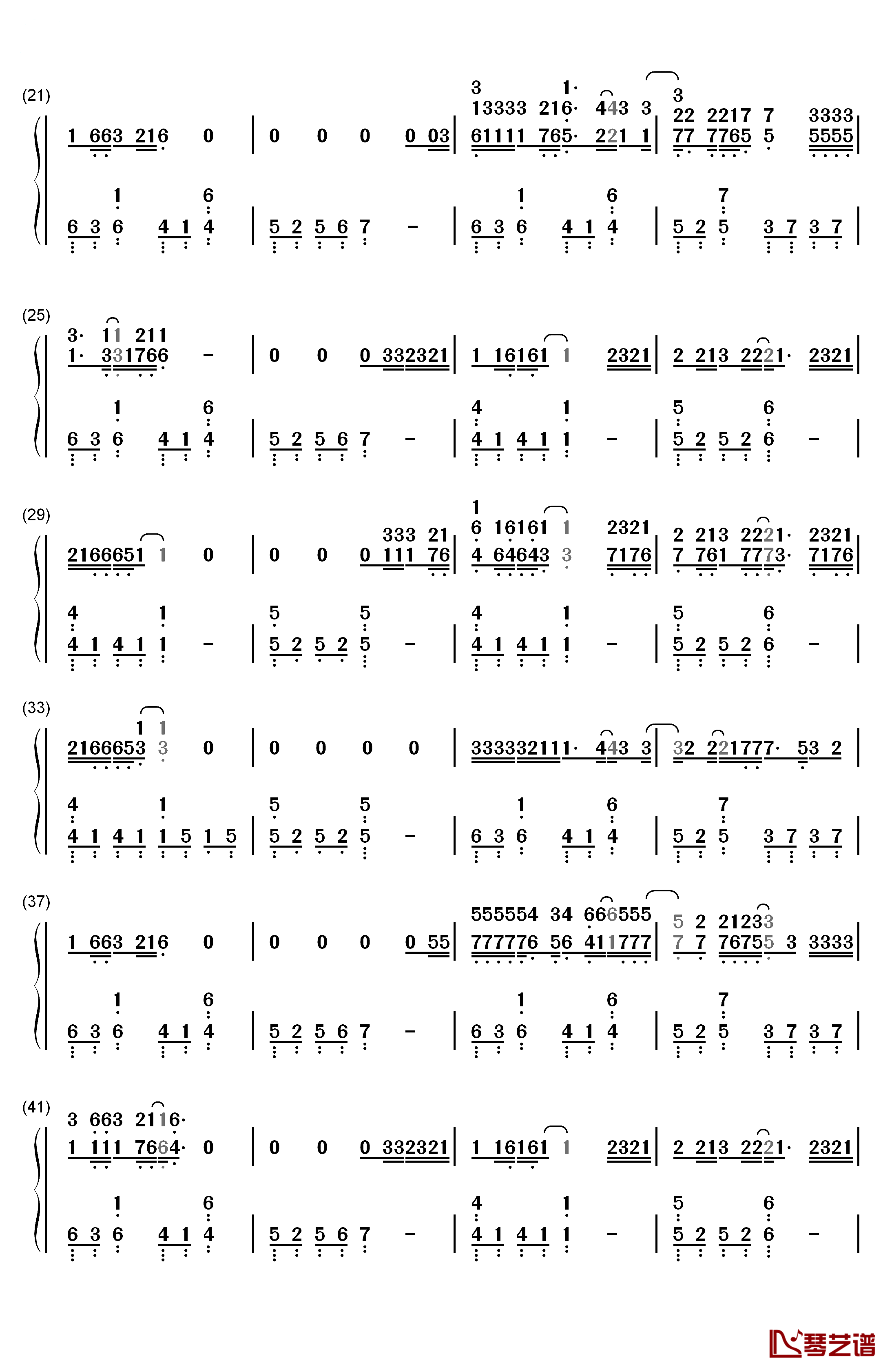 Let Her Go放手爱情钢琴简谱-数字双手-Passenger  Mike Rosenberg2