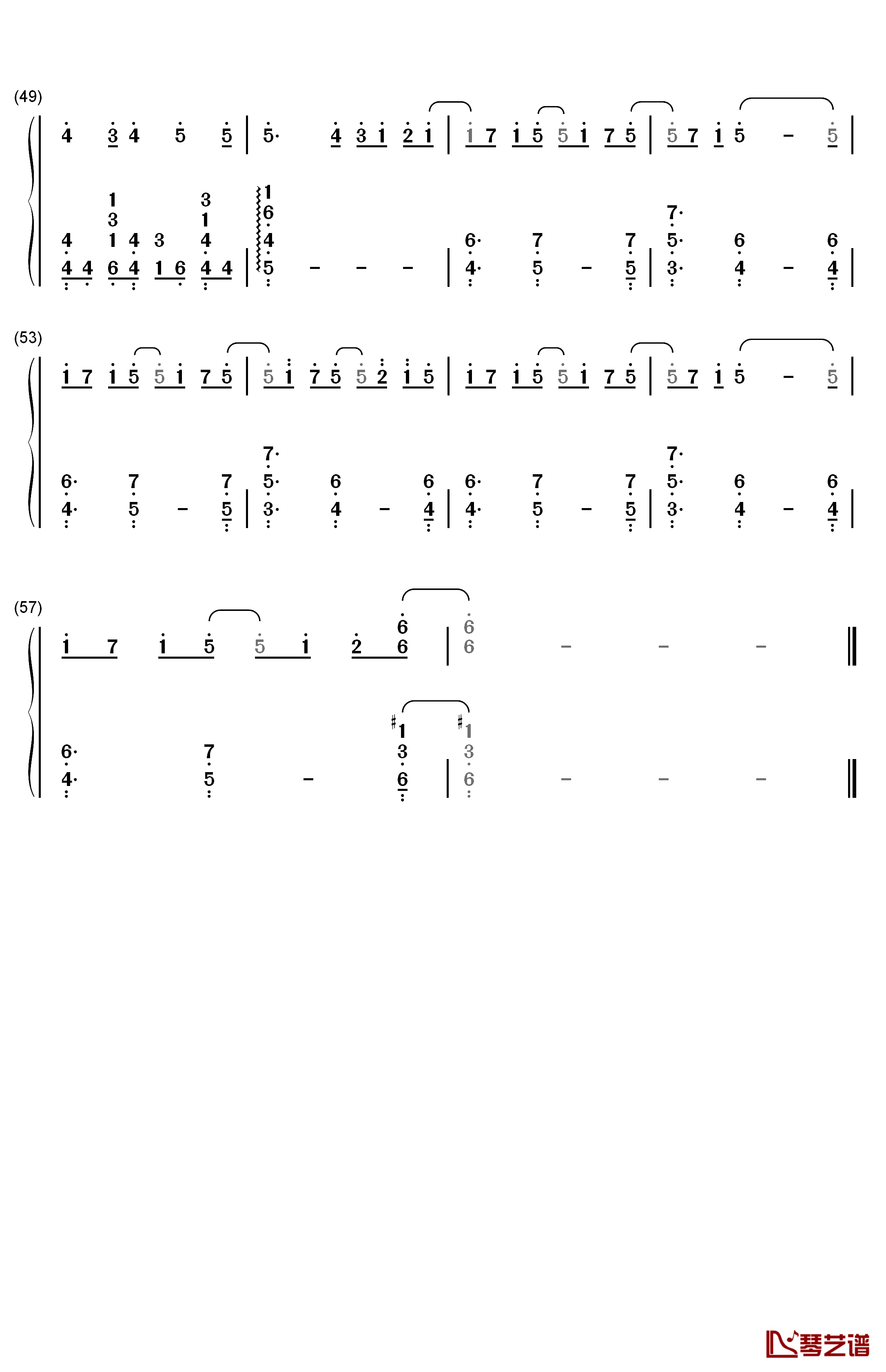 ただいま。钢琴简谱-数字双手-竹达彩奈4