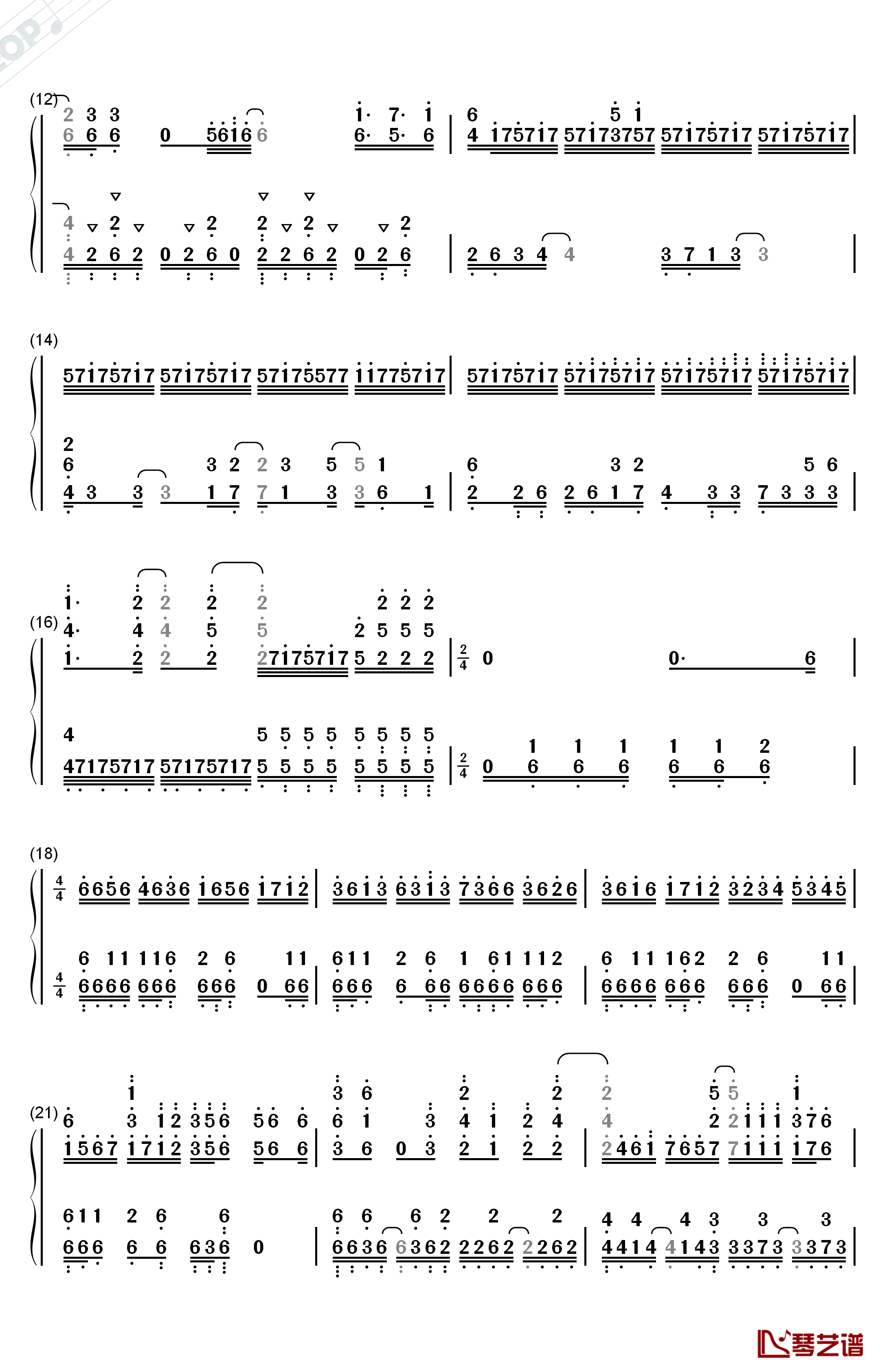 FLARE钢琴简谱-数字双手-Void_Chords LIO2