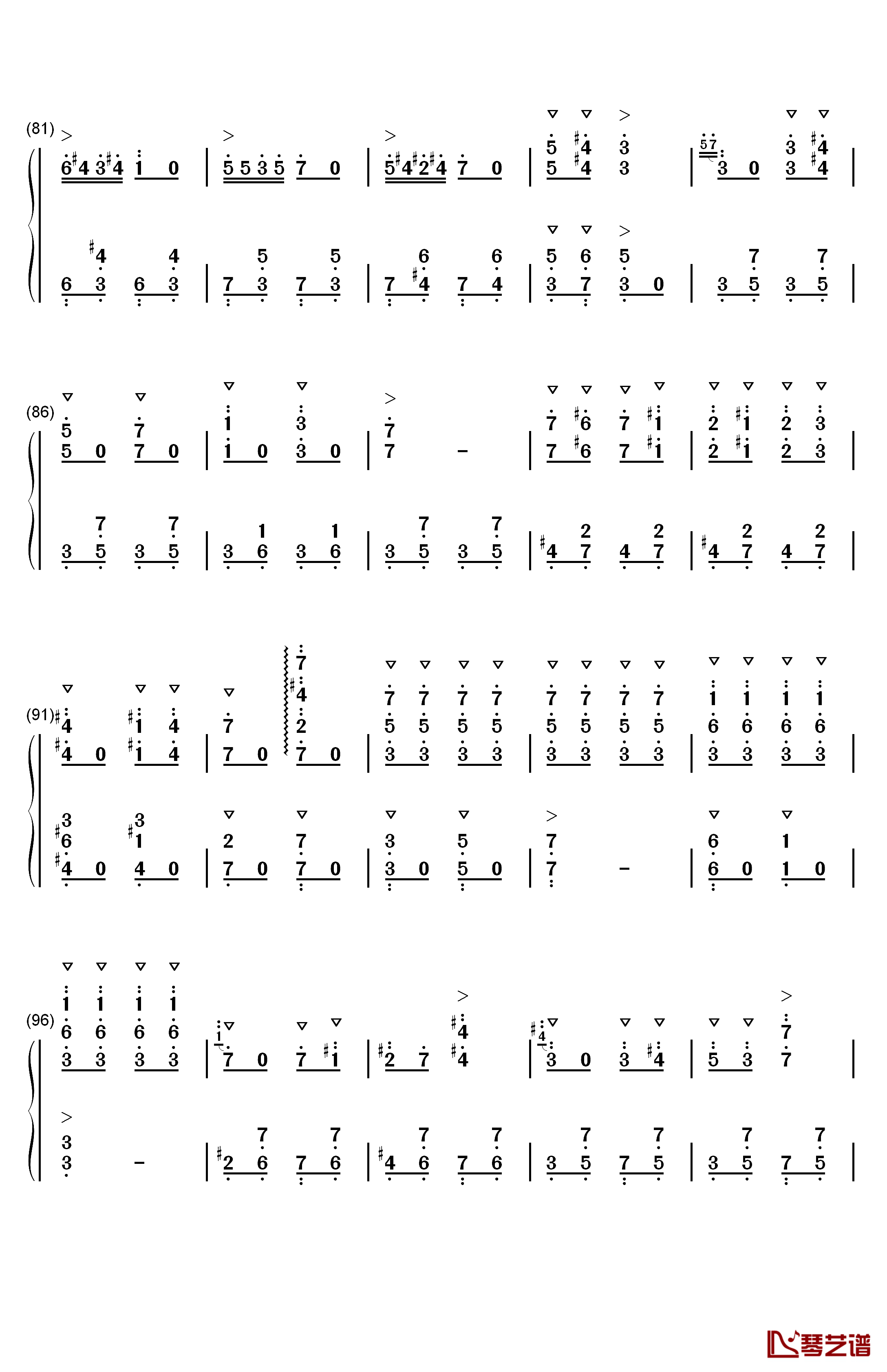 邮递马车钢琴简谱-数字双手-冈本敦郎5