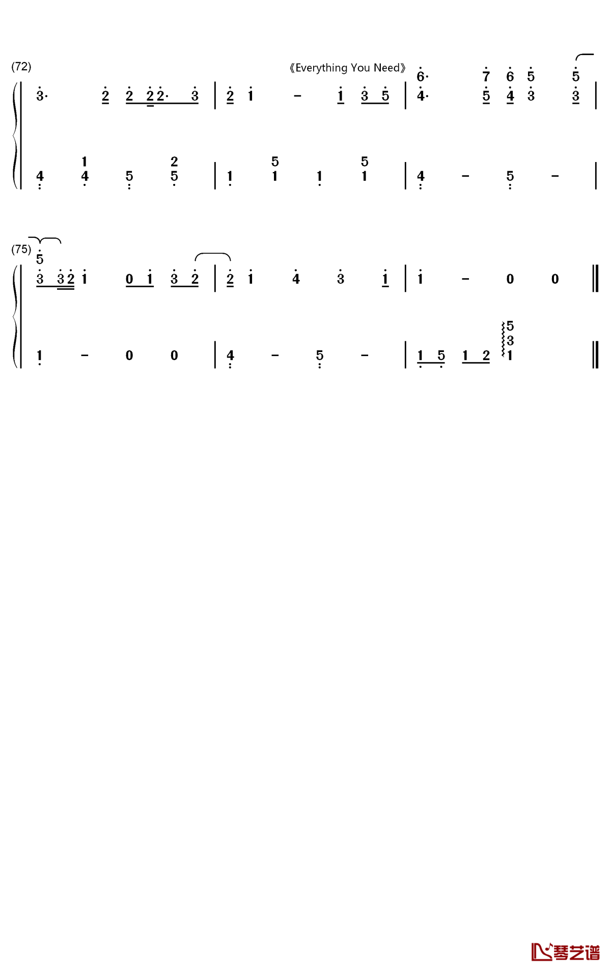 2019无敌大串烧钢琴简谱-数字双手-汽水小弟6