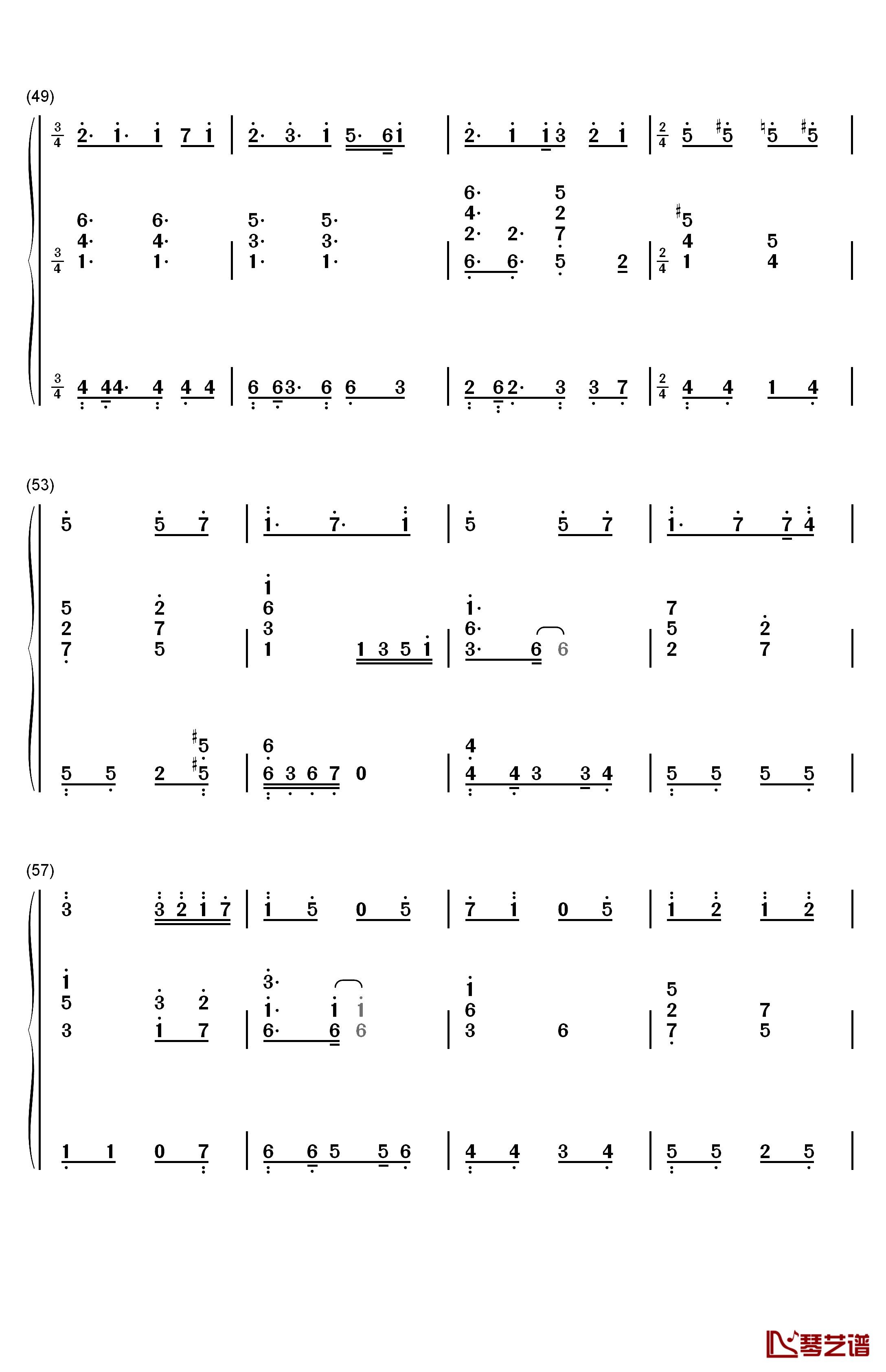 最后的旅行钢琴简谱-数字双手-Rainton桐5