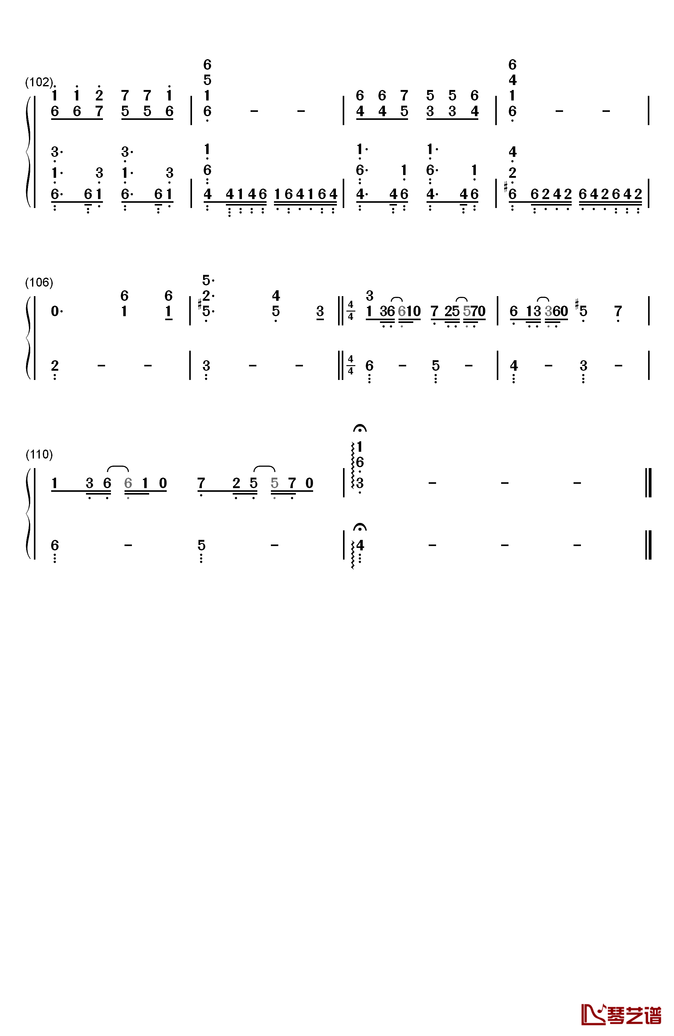 Here钢琴简谱-数字双手-JUNNA7