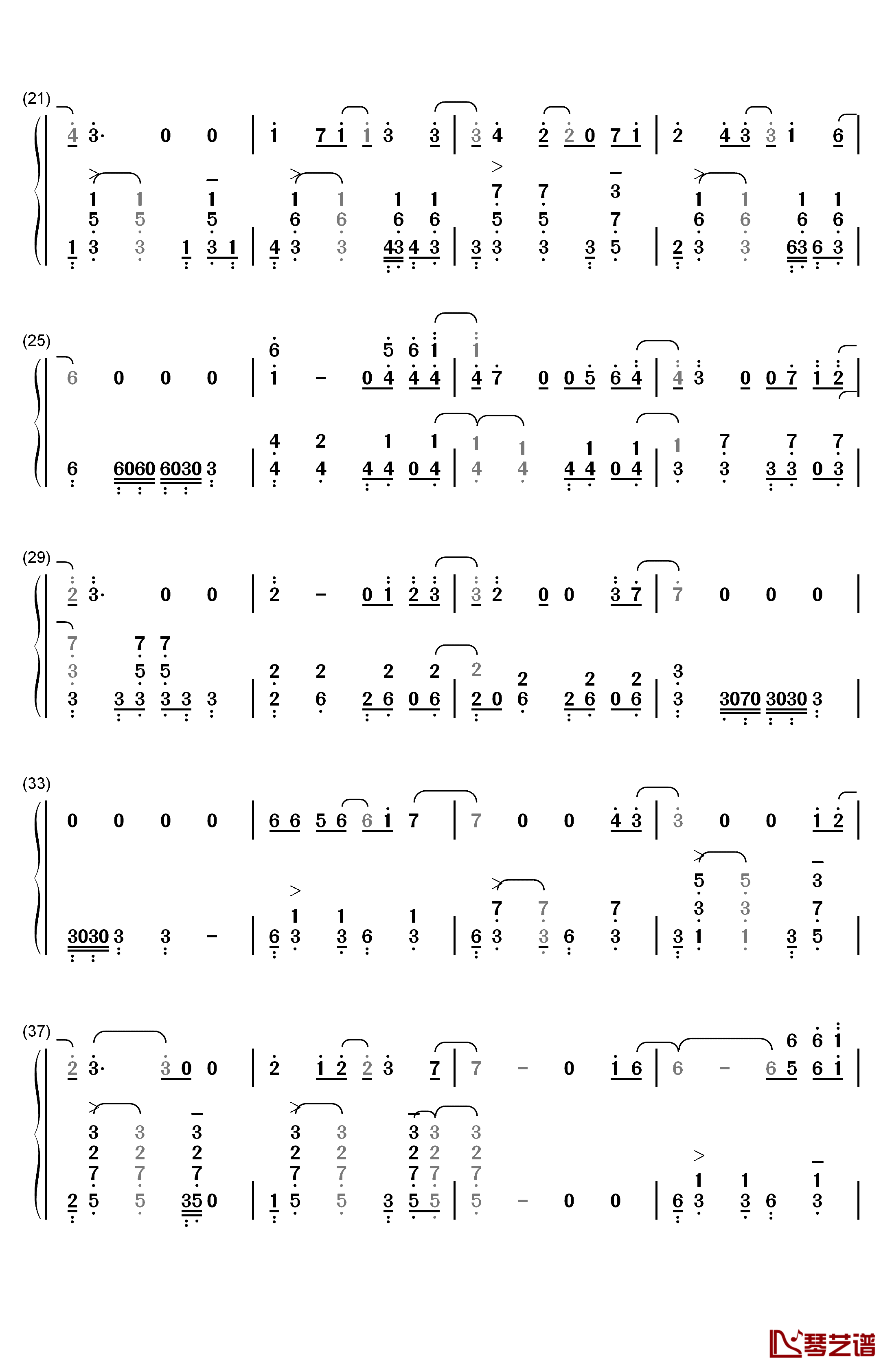 Say Yes钢琴简谱-数字双手-王铮亮2