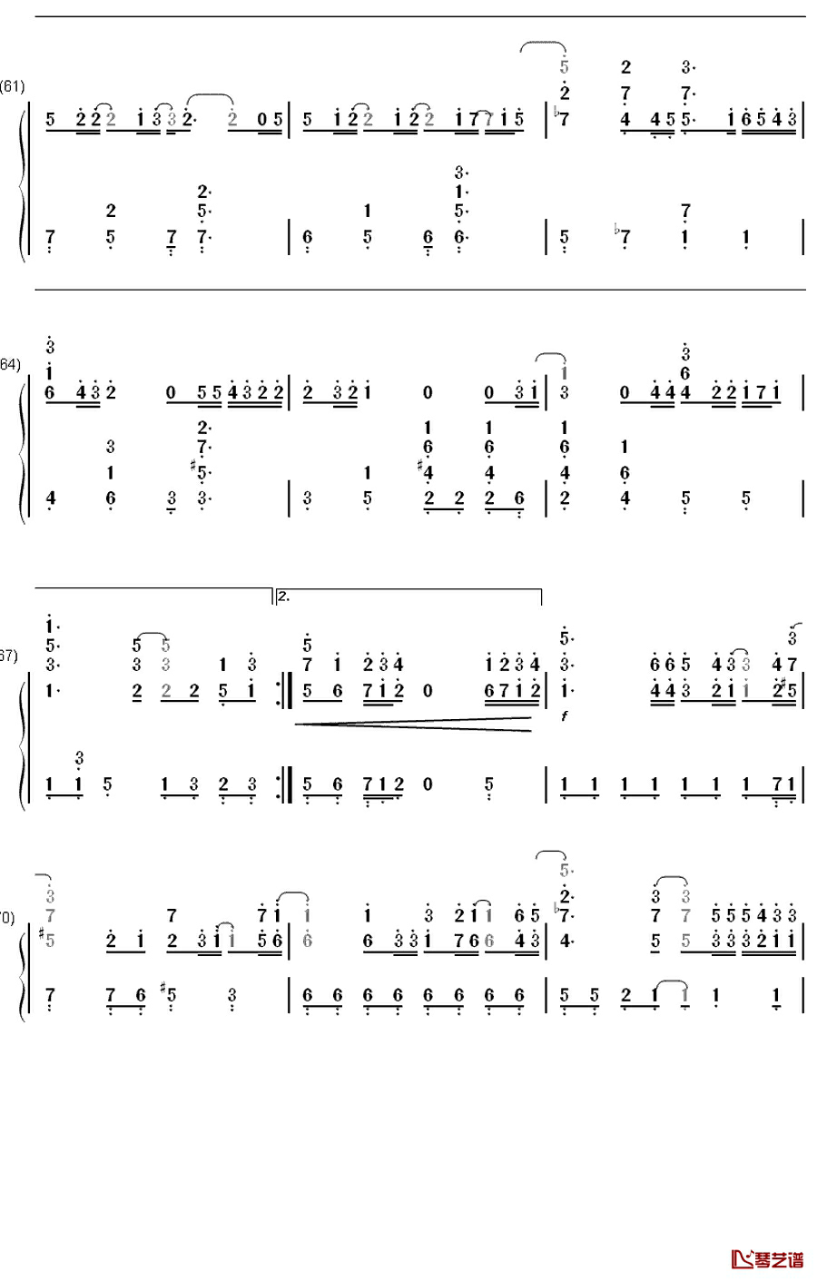 ありがとう钢琴简谱-数字双手-生物股长 いきものがかり6