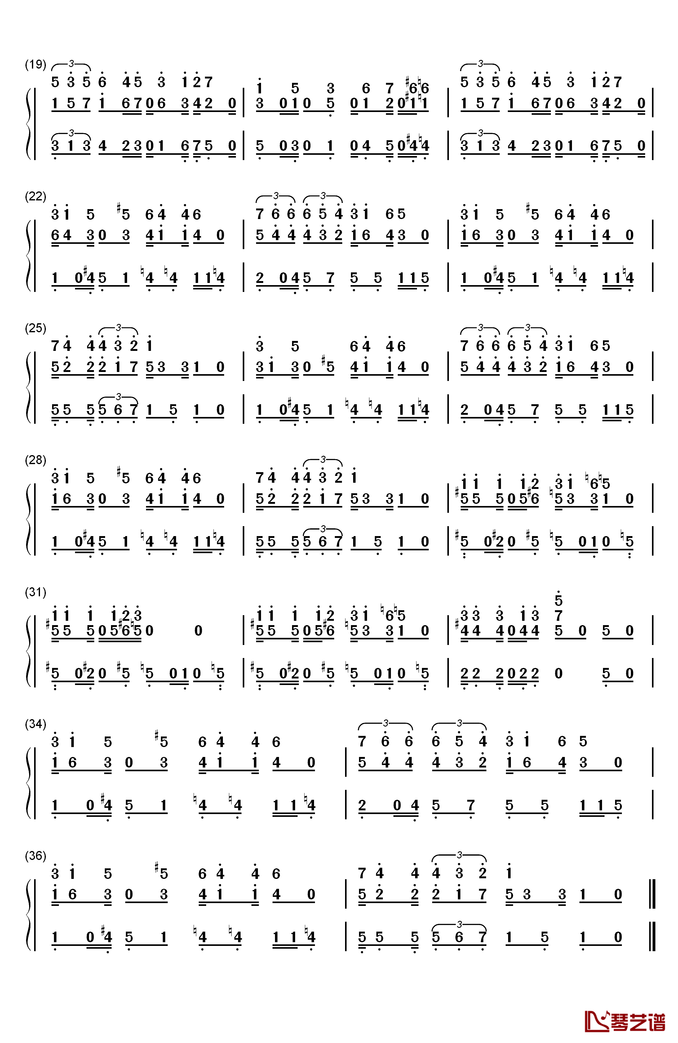超级玛丽主题曲钢琴简谱-数字双手-近藤浩治2
