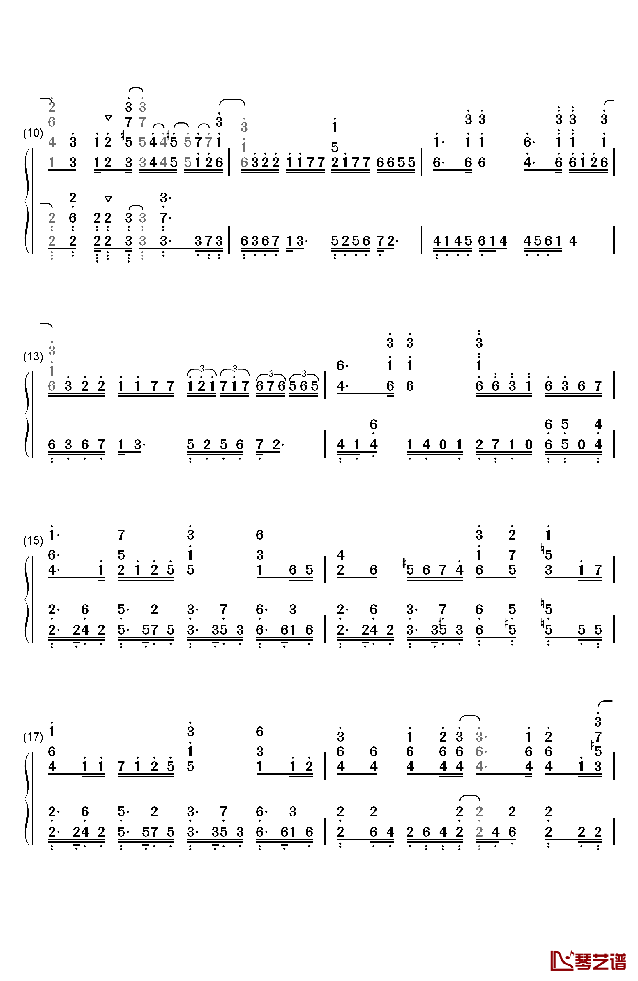 热情のスペクトラム钢琴简谱-数字双手-生物股长2