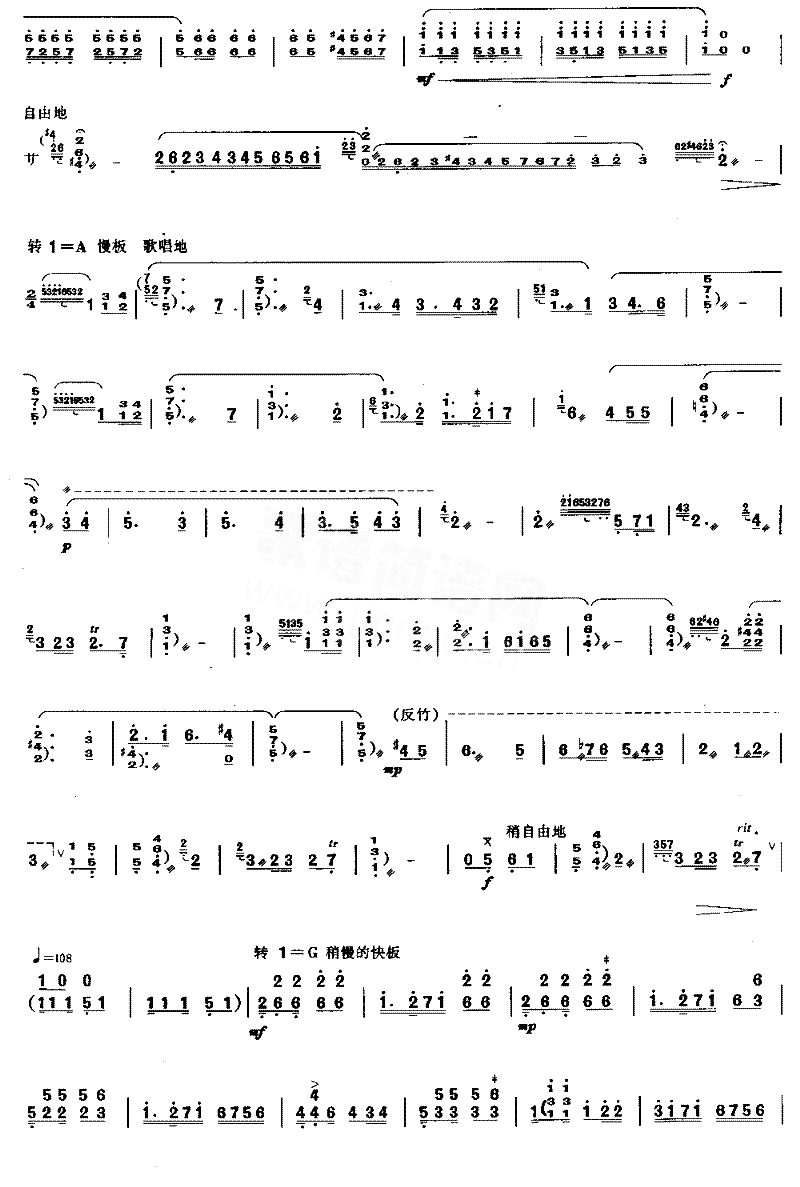 边疆的春天[简谱版]独奏共3张简谱1