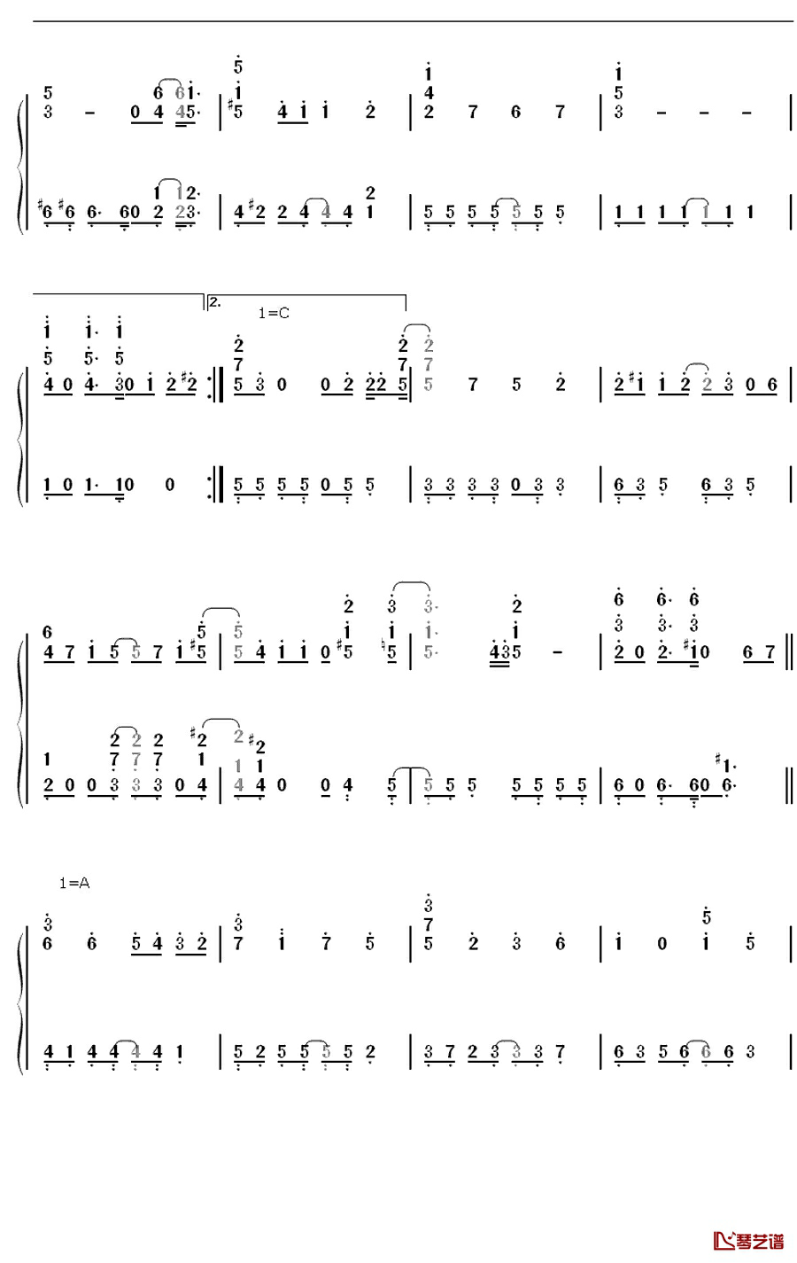 Step and Go钢琴简谱-数字双手-岚4