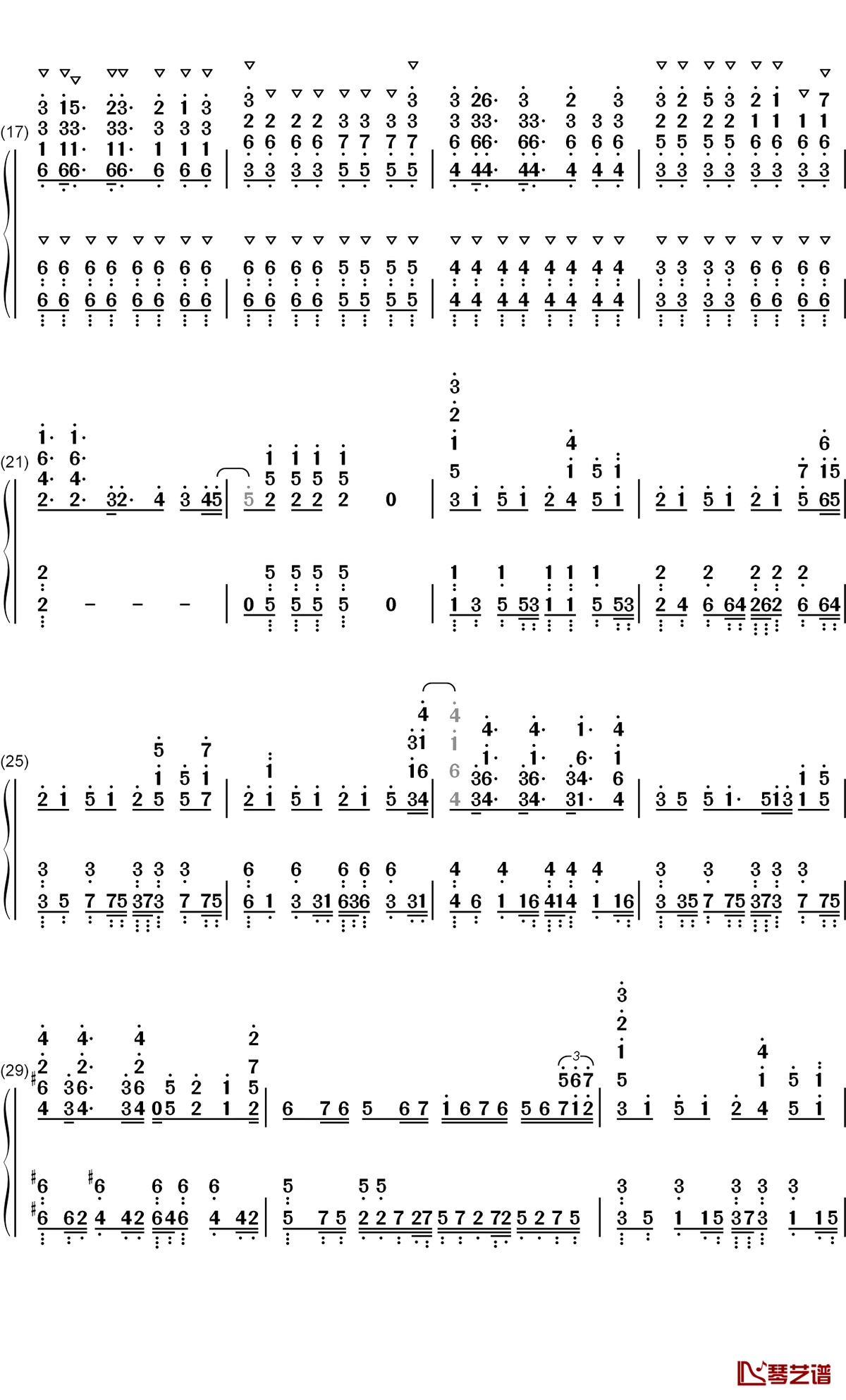 光の道標钢琴简谱-数字双手-鹿乃2