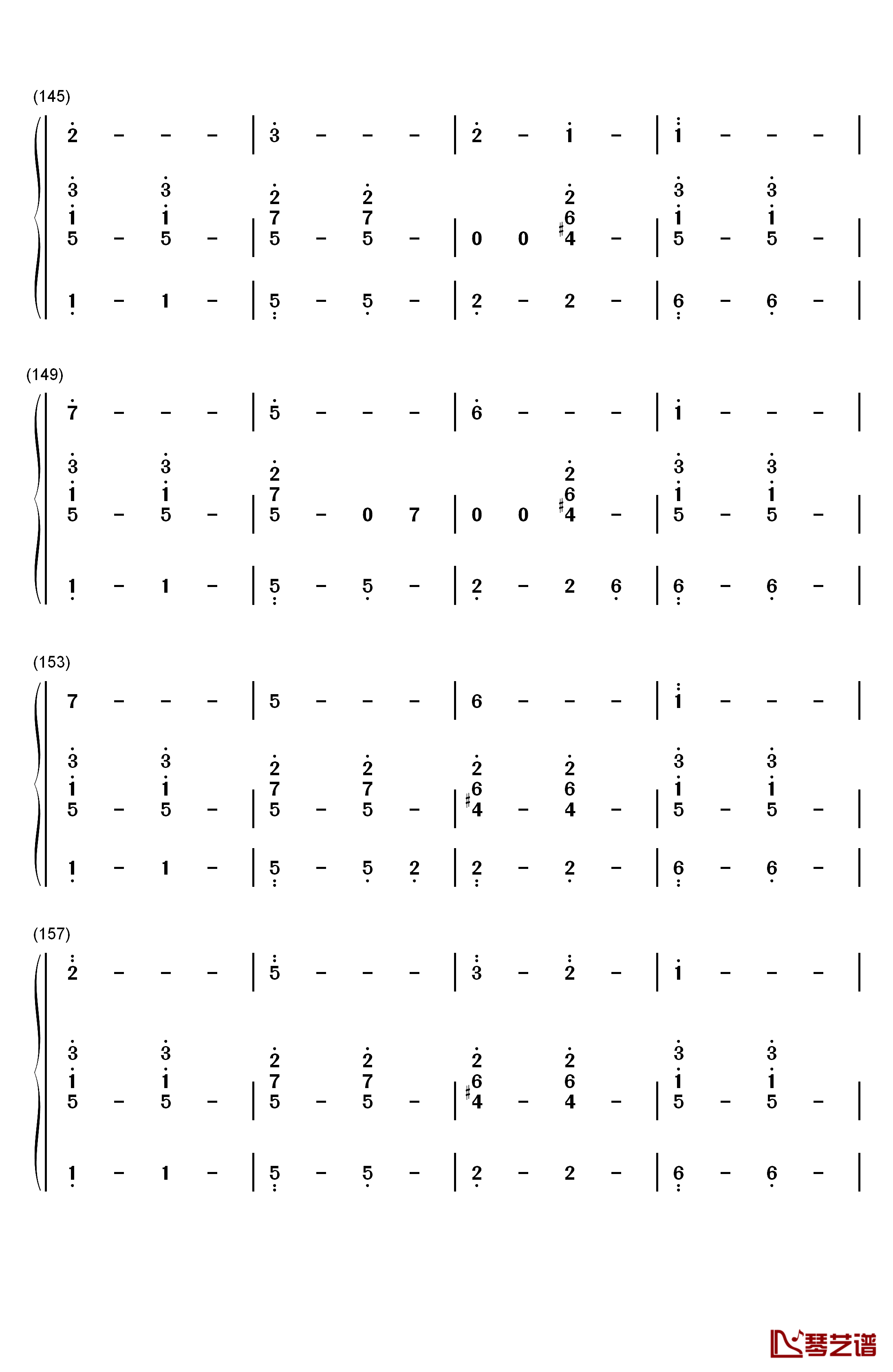 异类钢琴简谱-数字双手-华晨宇10