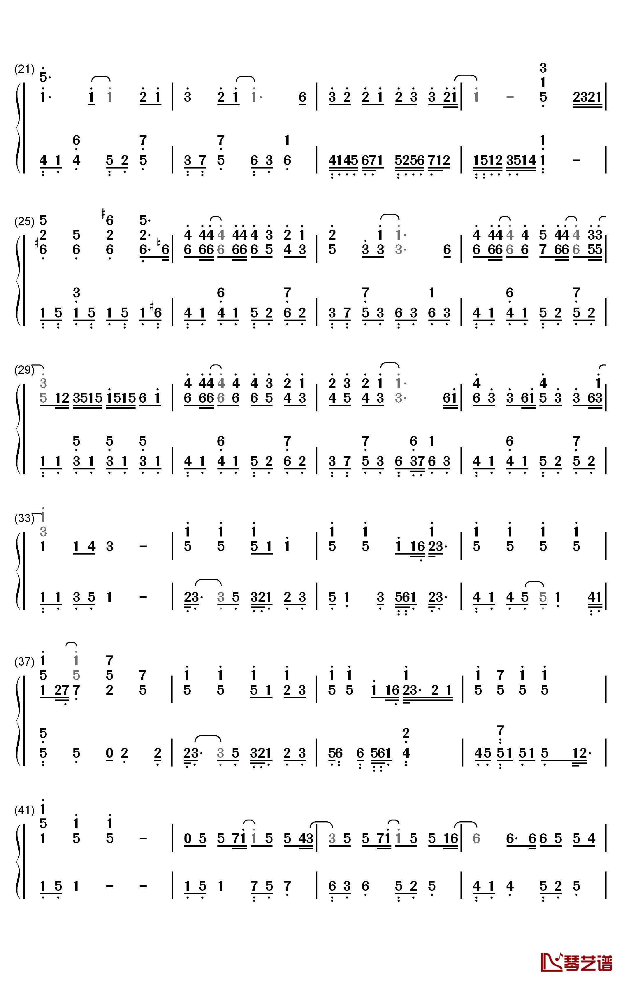 分组钢琴简谱-数字双手-陈壹千2