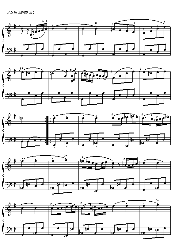 奥舒伯特：军队进行曲简谱1