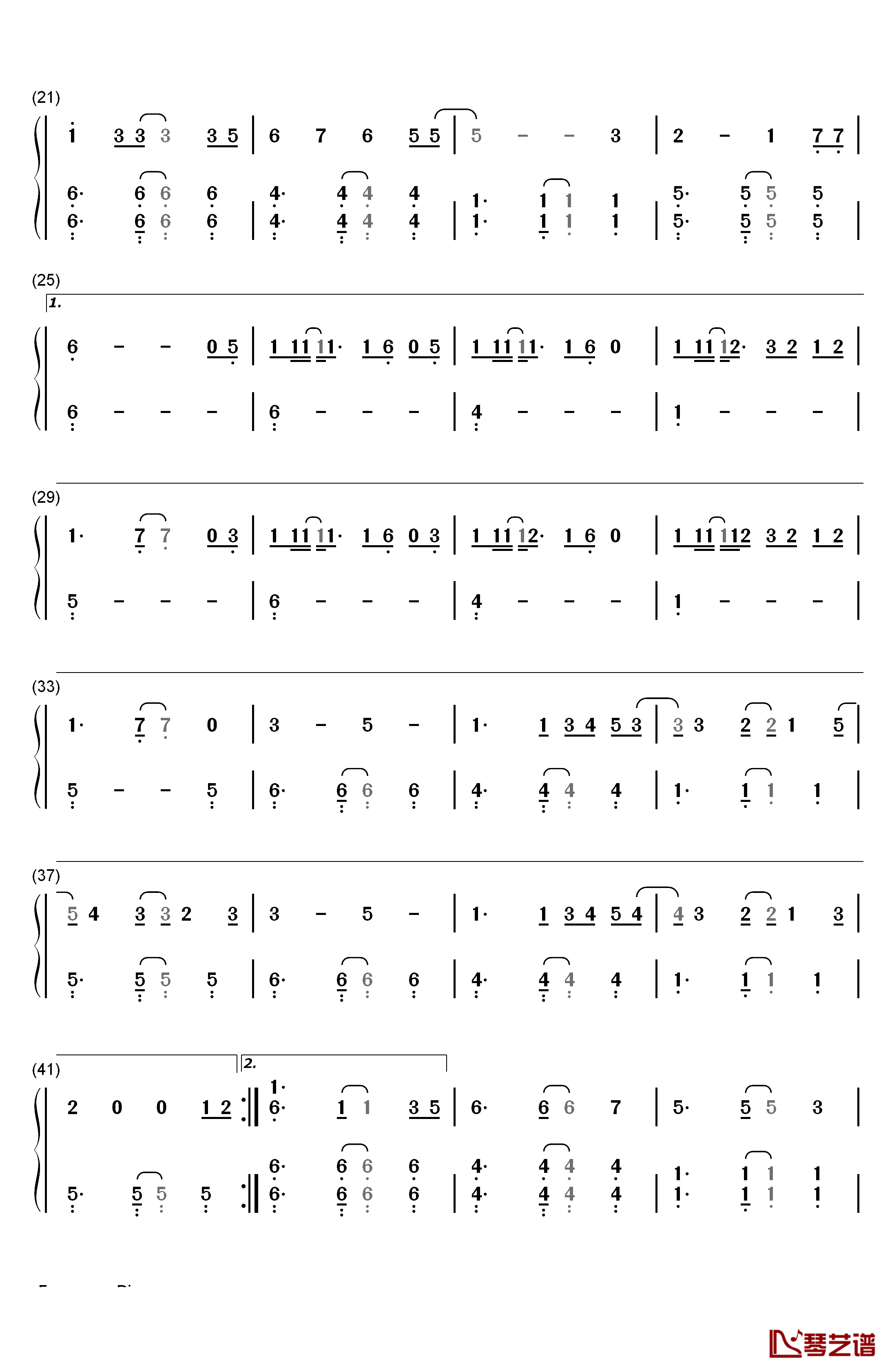 Stay With Me钢琴简谱-数字双手-朴灿烈 Punch2