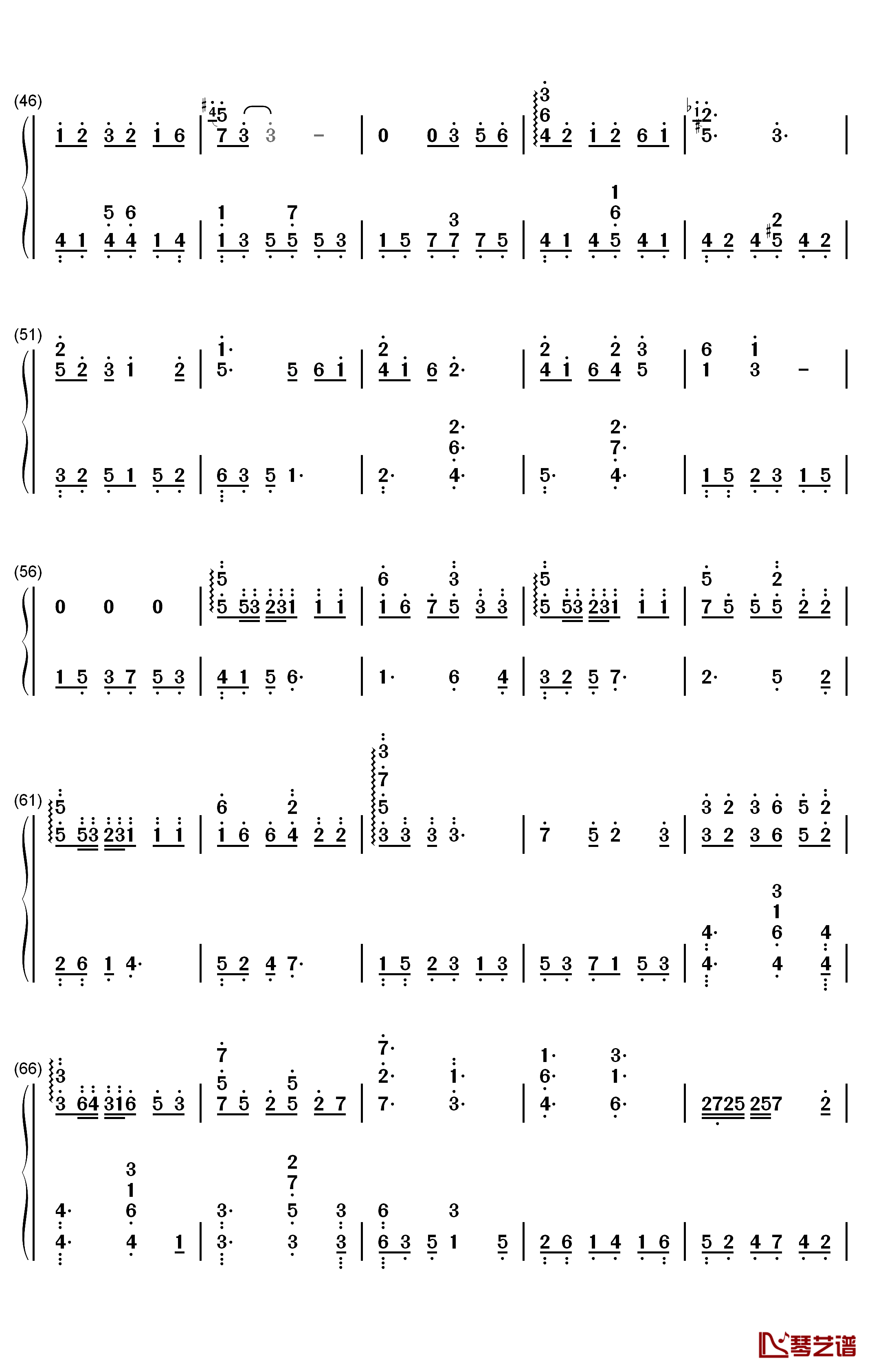 月球钢琴简谱-数字双手-银临3