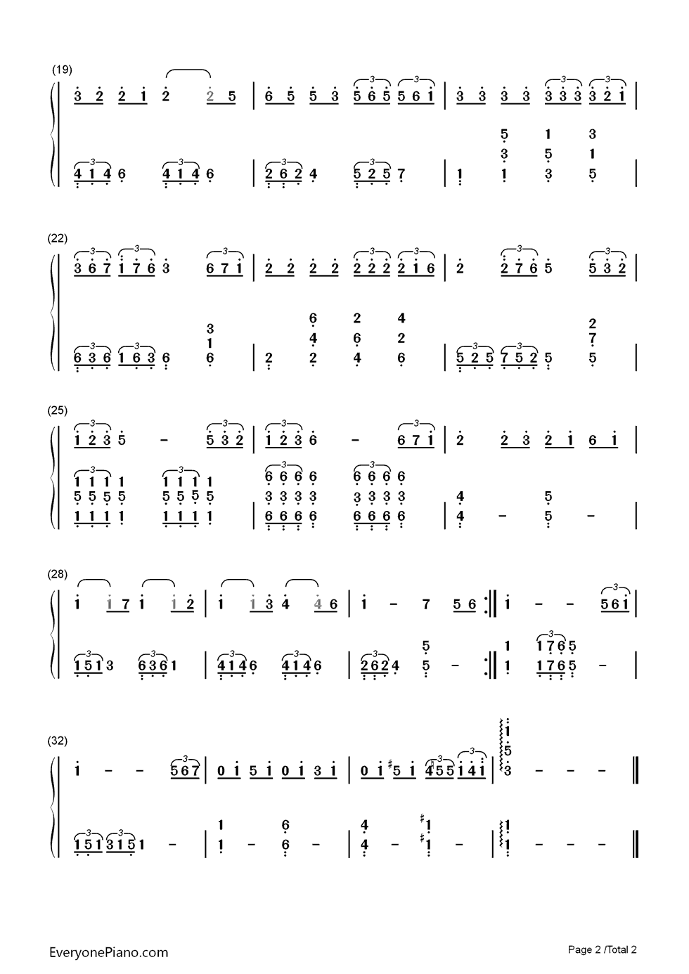 再回首钢琴简谱-数字双手-姜育恒2