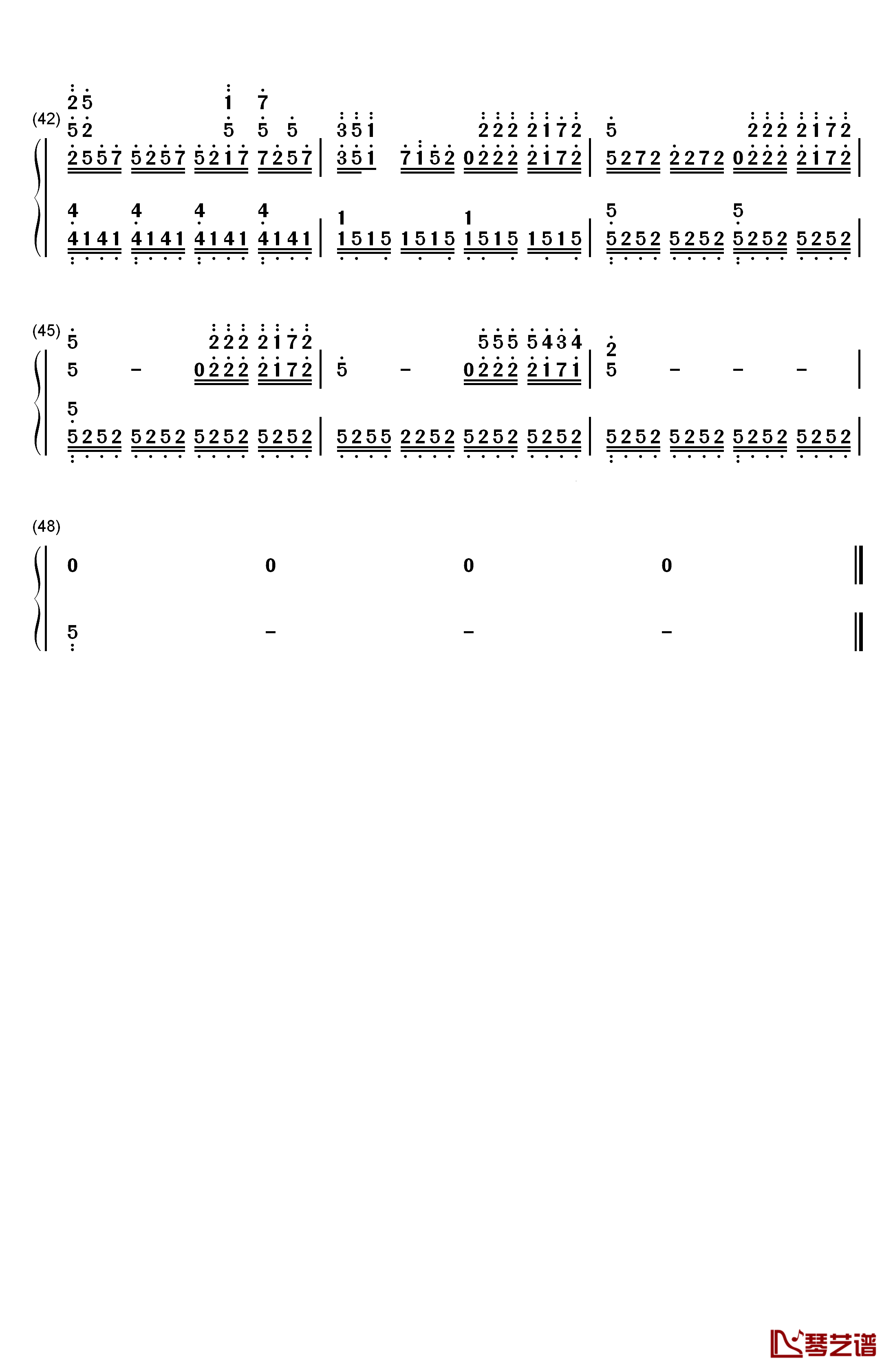 Deemo Title Song钢琴简谱-数字双手-Deemo4