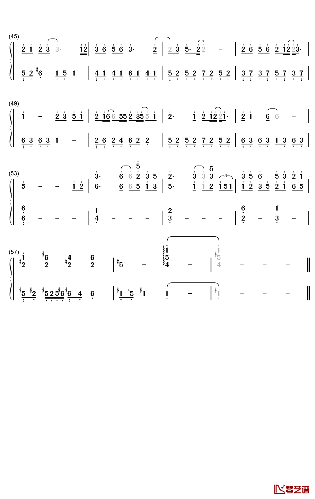 晚吟钢琴简谱-数字双手-李俊毅3