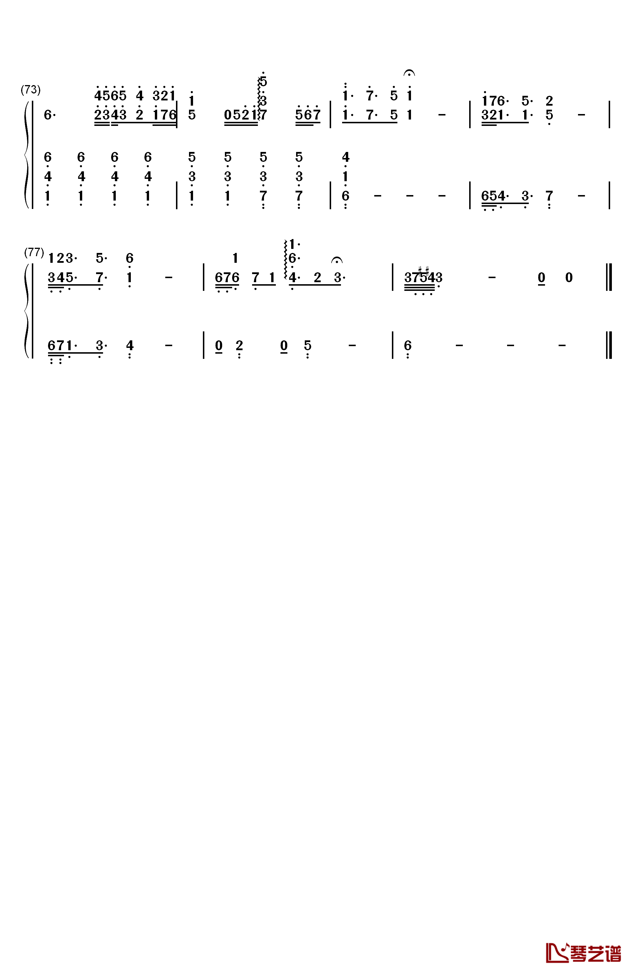 空の向こうに钢琴简谱-数字双手-冈崎律子5