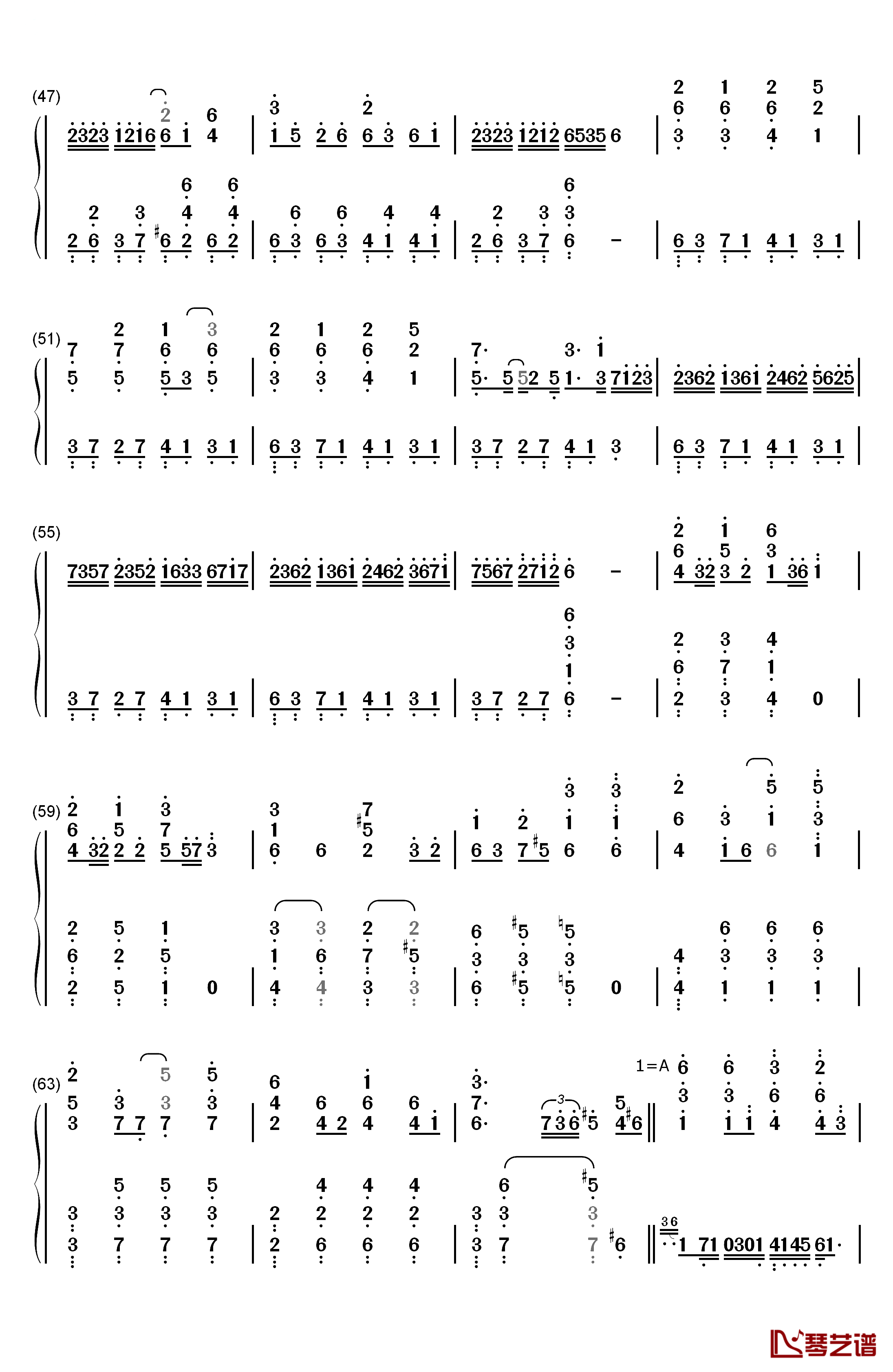 凛として咲く花の如く钢琴简谱-数字双手-红色リトマス4