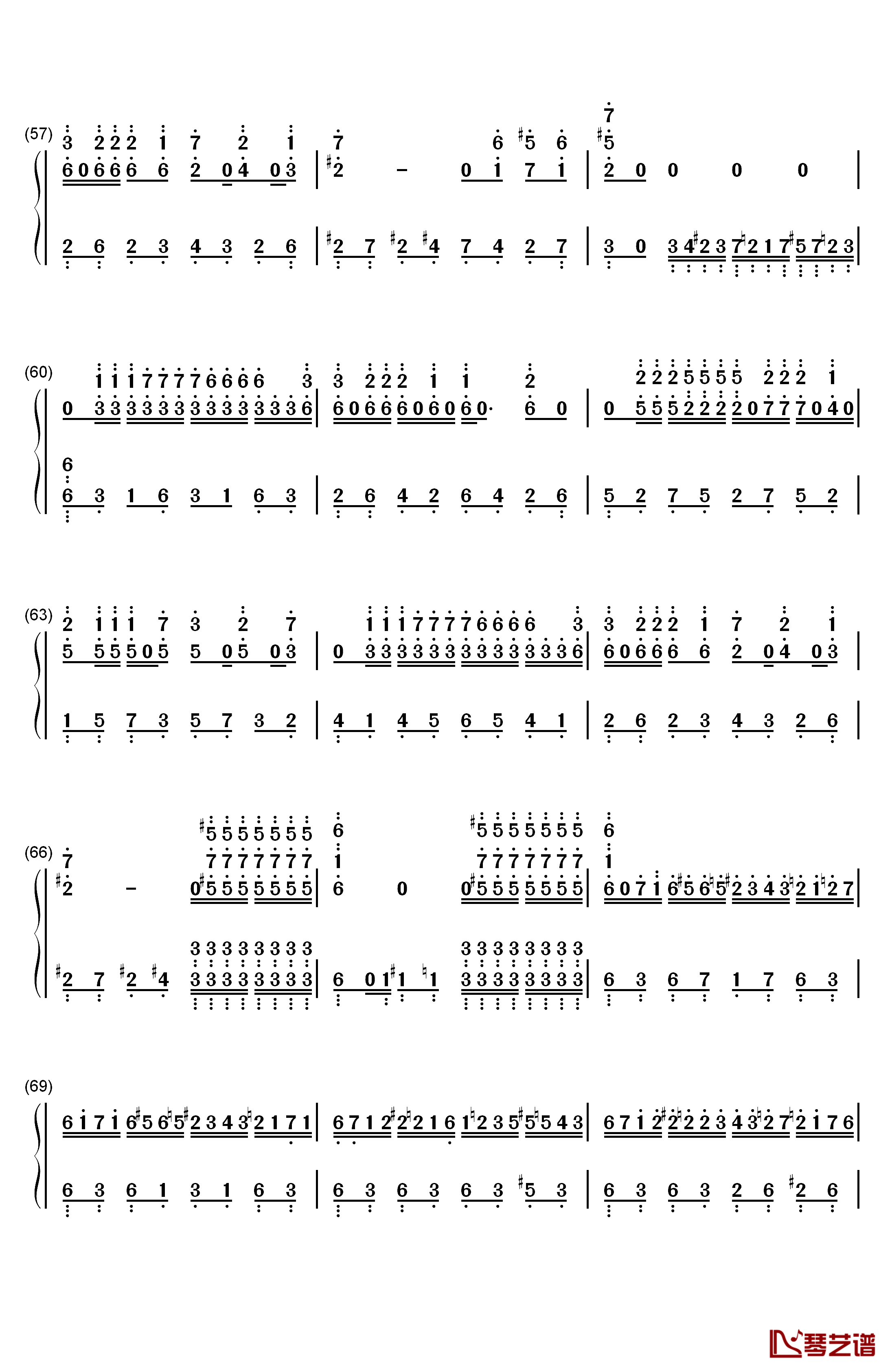 克罗地亚第二号狂想曲钢琴简谱-数字双手-ELLOCZ5