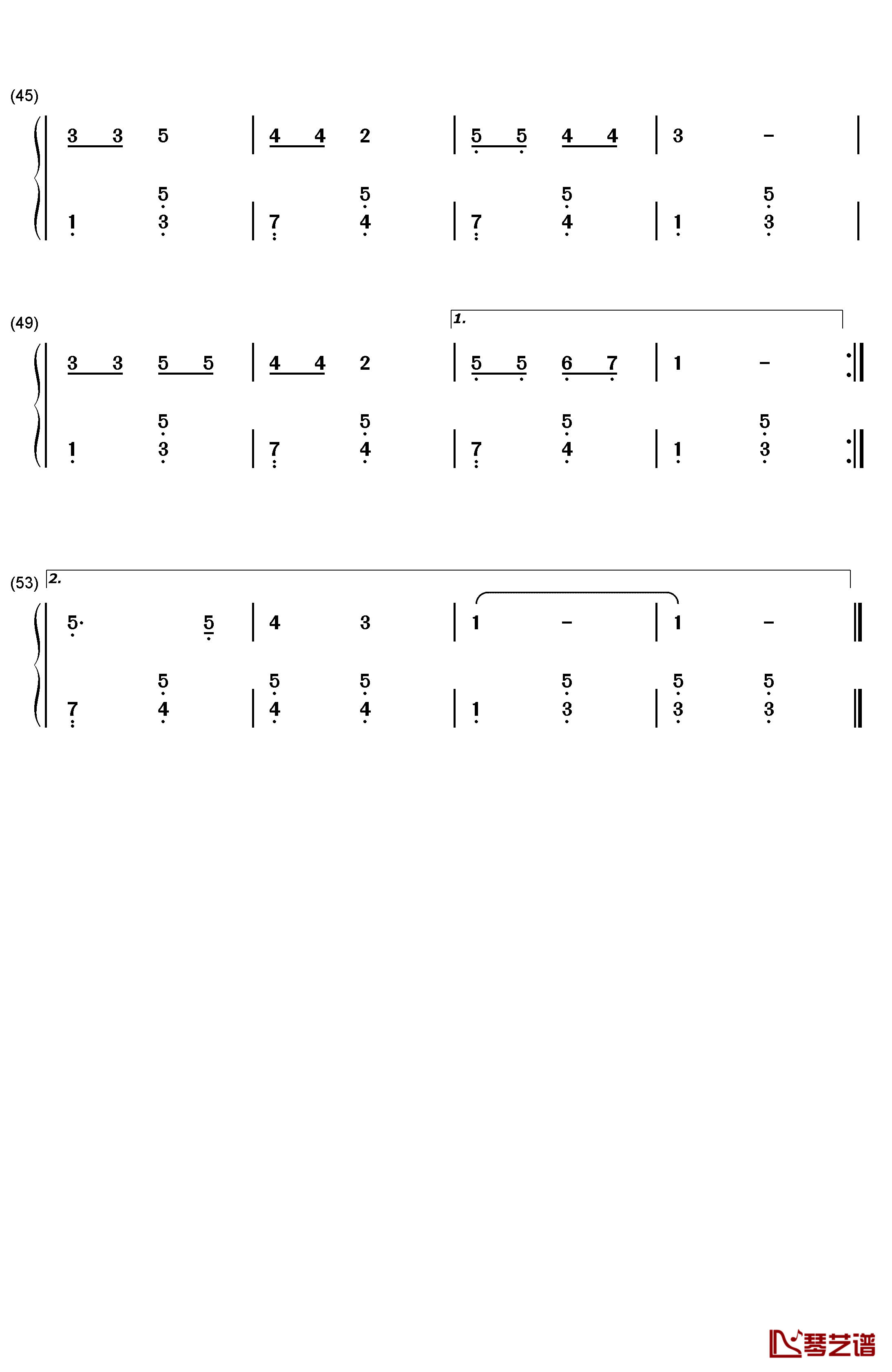 七色光钢琴简谱-数字双手-徐锡宜3