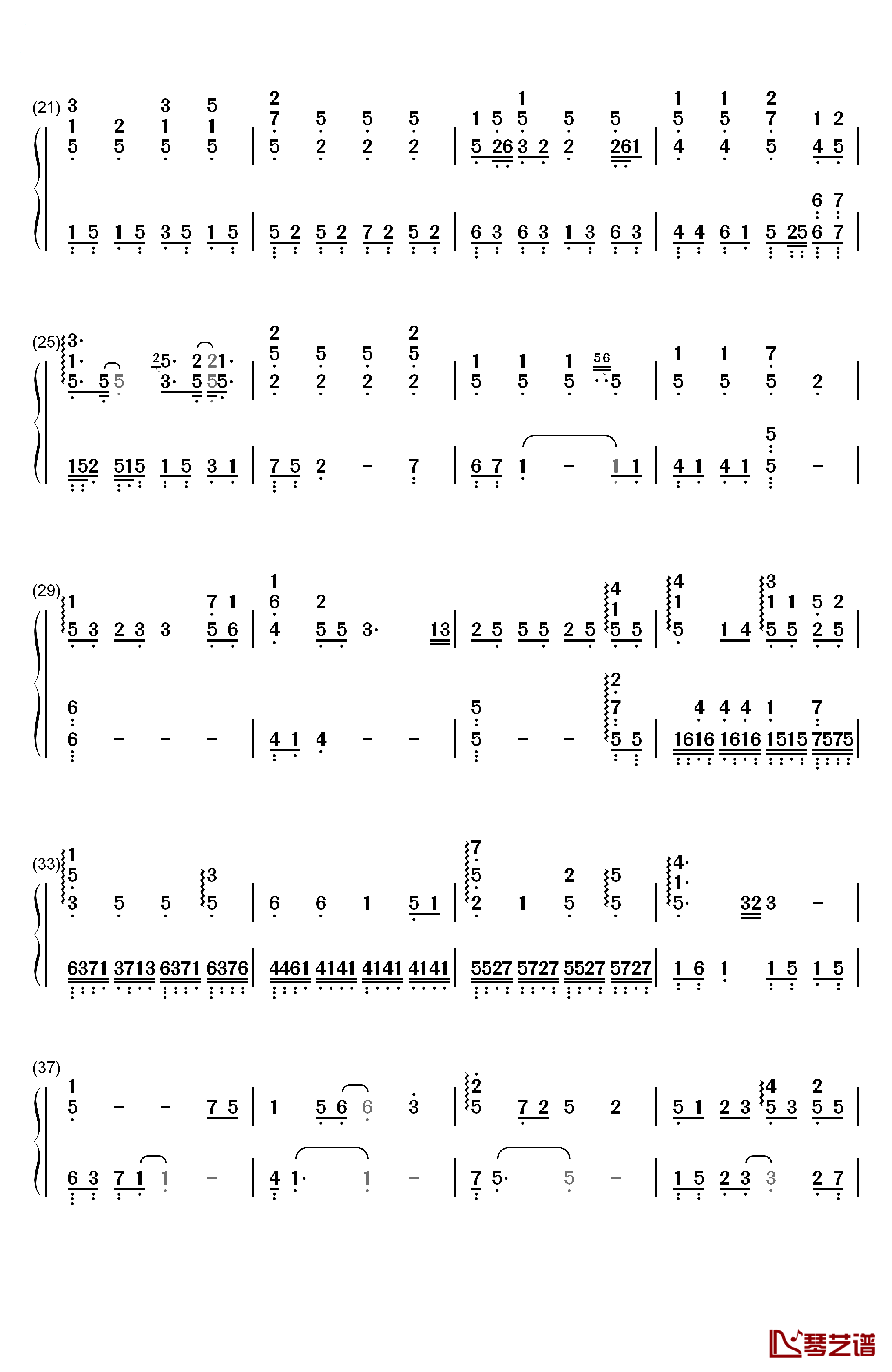 空白格钢琴伴奏钢琴简谱-数字双手-杨宗纬2